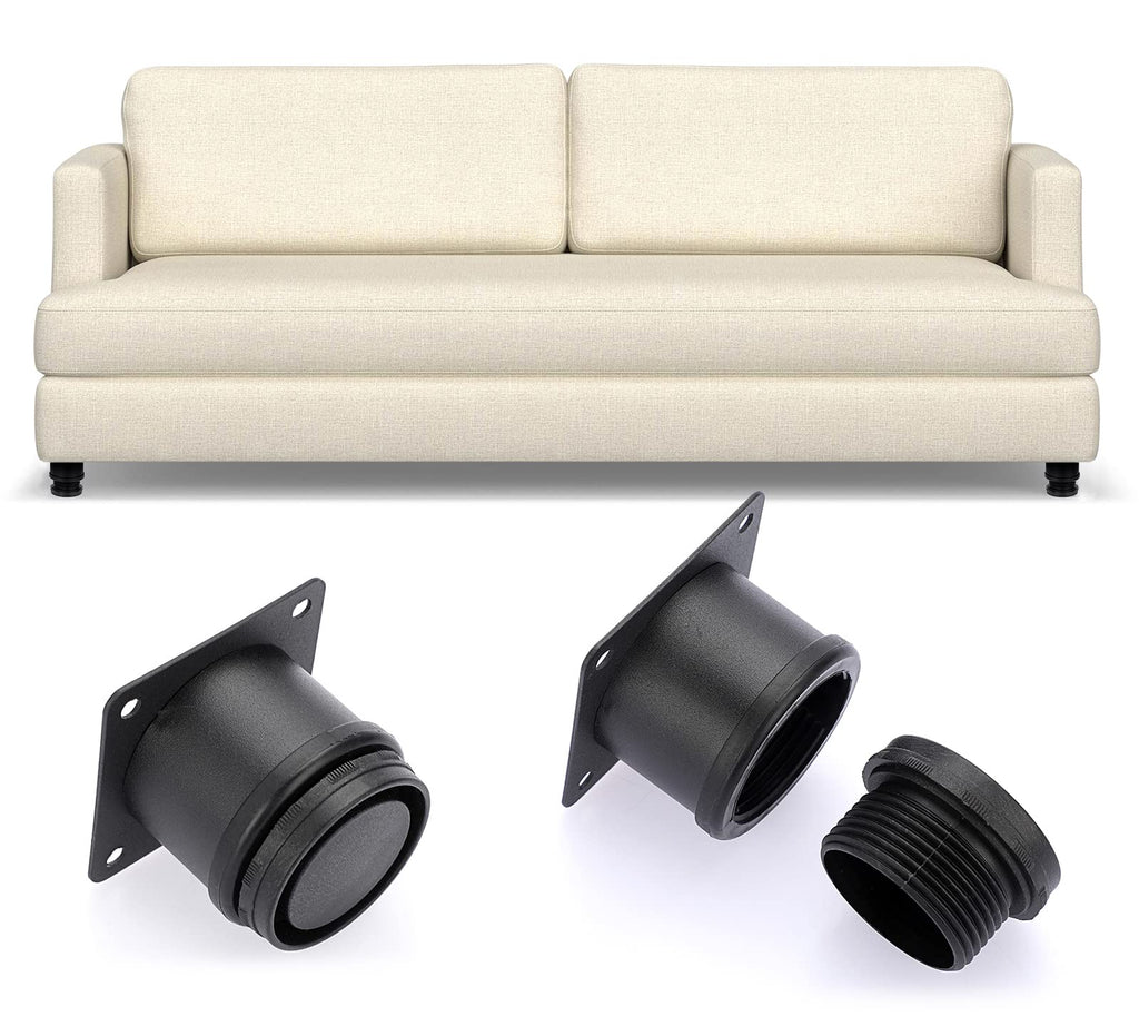 BTSKY 8Pcs 2 Inch Adjustable Height Furniture Legs Feets - Metal Furniture Risers Stainless Steel Cabinet Sofa Legs Heavy Duty Replacement Legs Extenders for Desk Table Chair