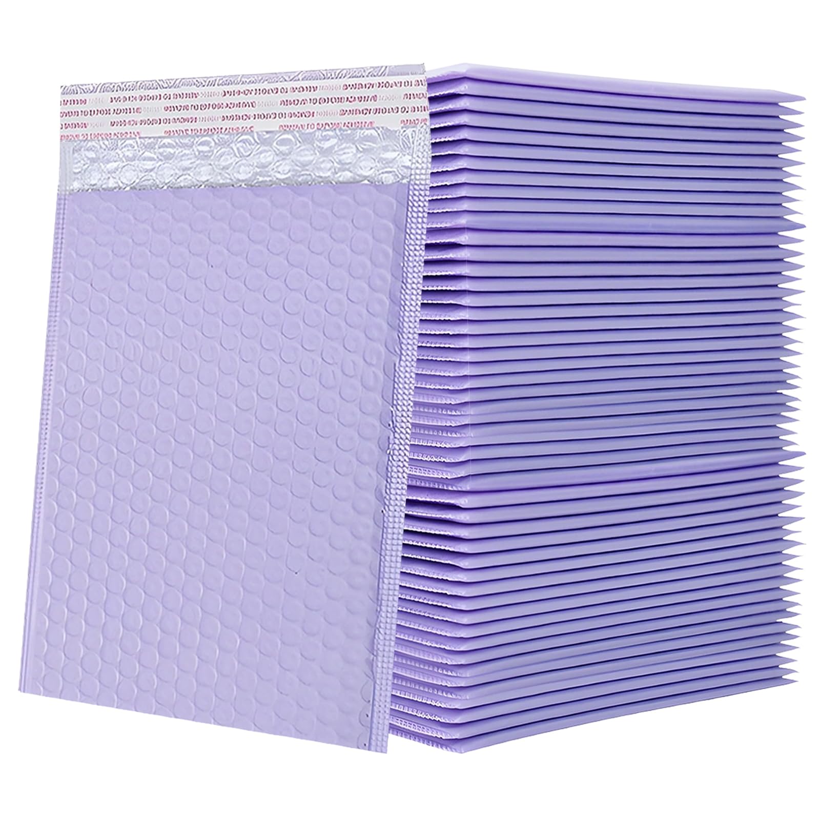 Bubble Mailers Waterproof 5 x 8 inches 50pcs Shipping Envelopes Multicolors Padded Envelopes Self Seal Adhesive (Purple)