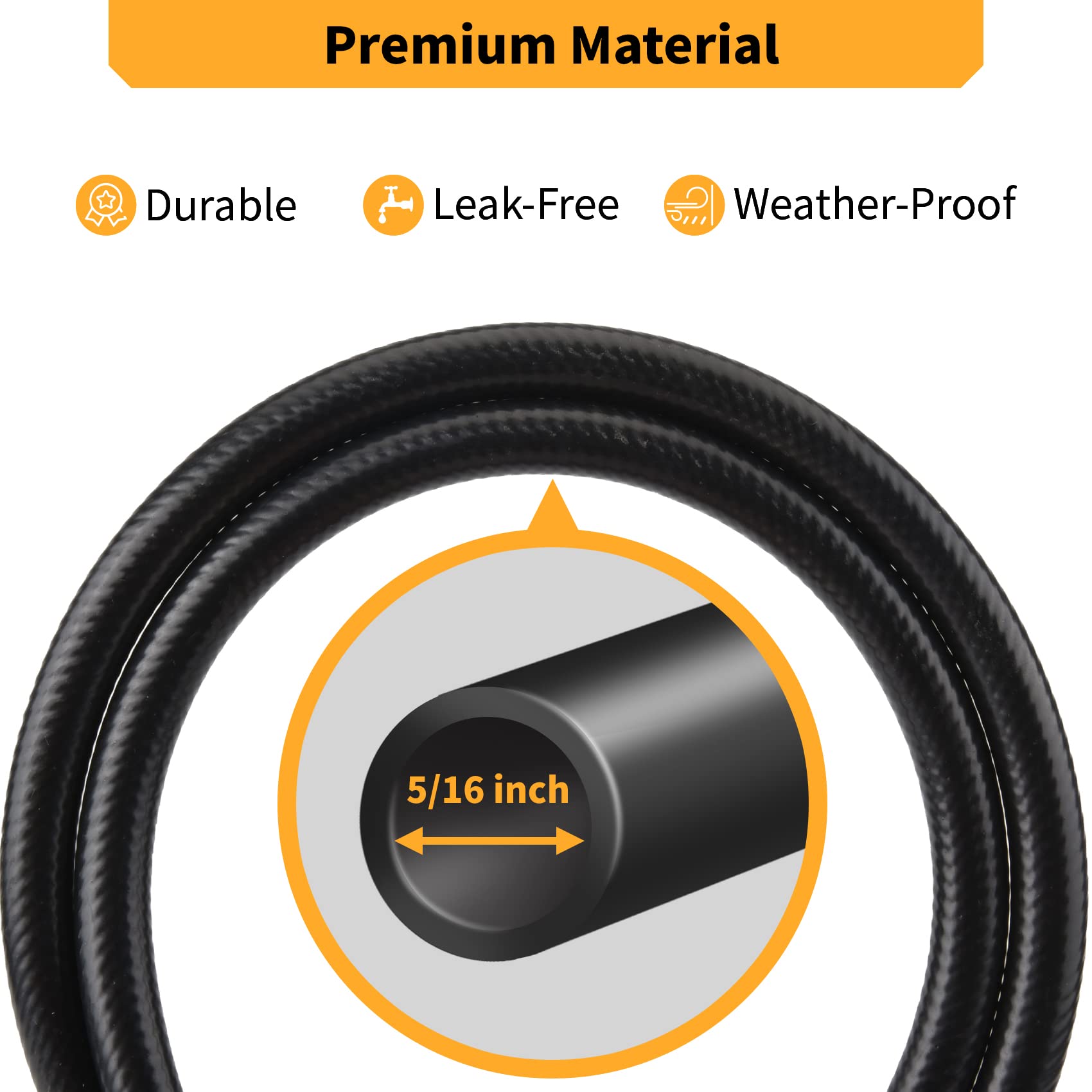 Onlyflame 12FT Propane Hose Extension - 3/8" Female Flare x 3/8" Male Flare - Flexible Gas Line for Camper, Heater, Grill, Fire Pit