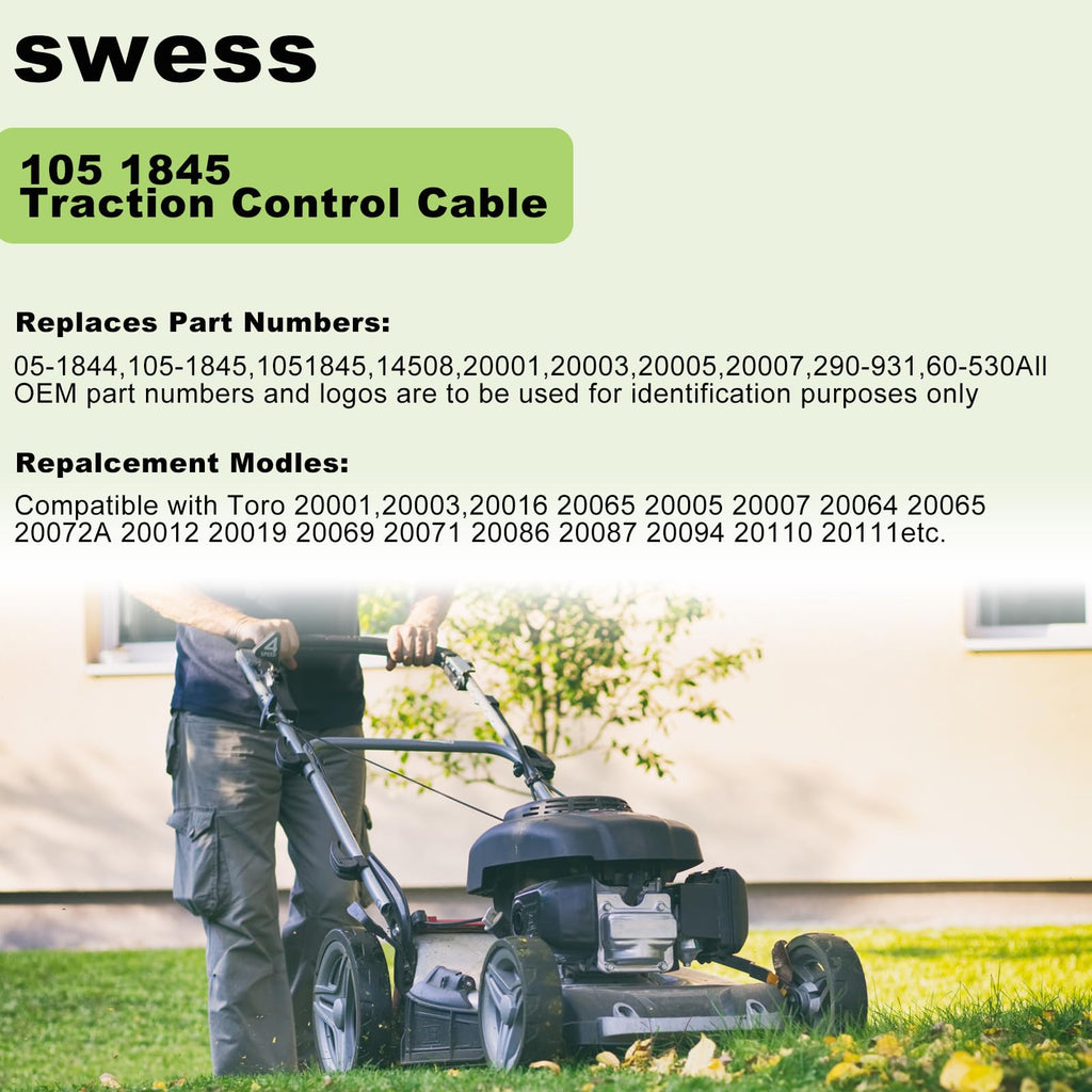 105-1845 Traction Control Cable Compatible with 22" Toro Recycler Model,Replaces for Front Wheel Drive Lawnmower (1)