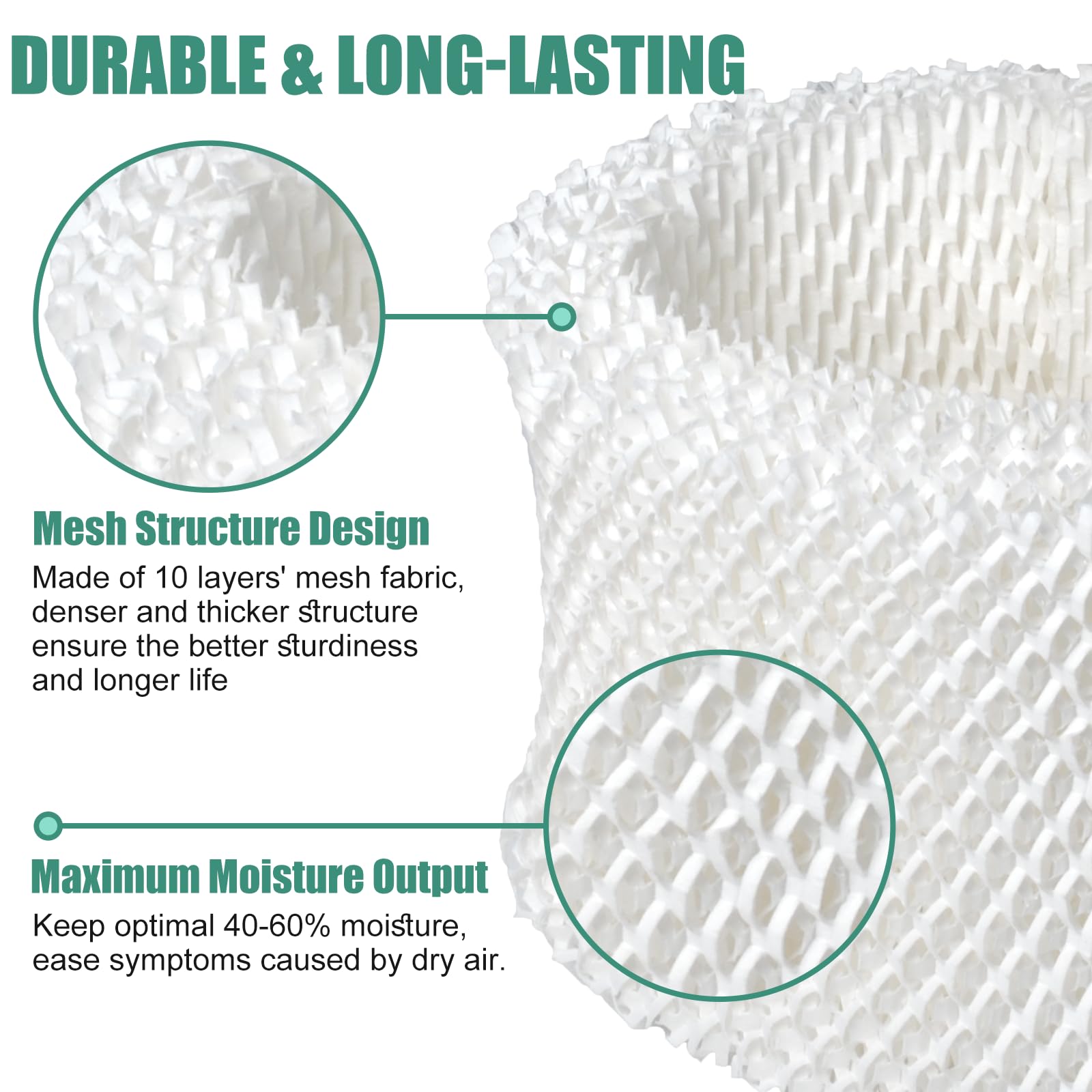 HC-888 Humidifier Wicking Filters Compatible with Honeywell HC-888 HC-888N Filter C, Humidifier Filter Compatible with Honeywell HCM-890 Series HCM-890B HCM-890C HCM-890-20 HEV320 Series, 2 Pack