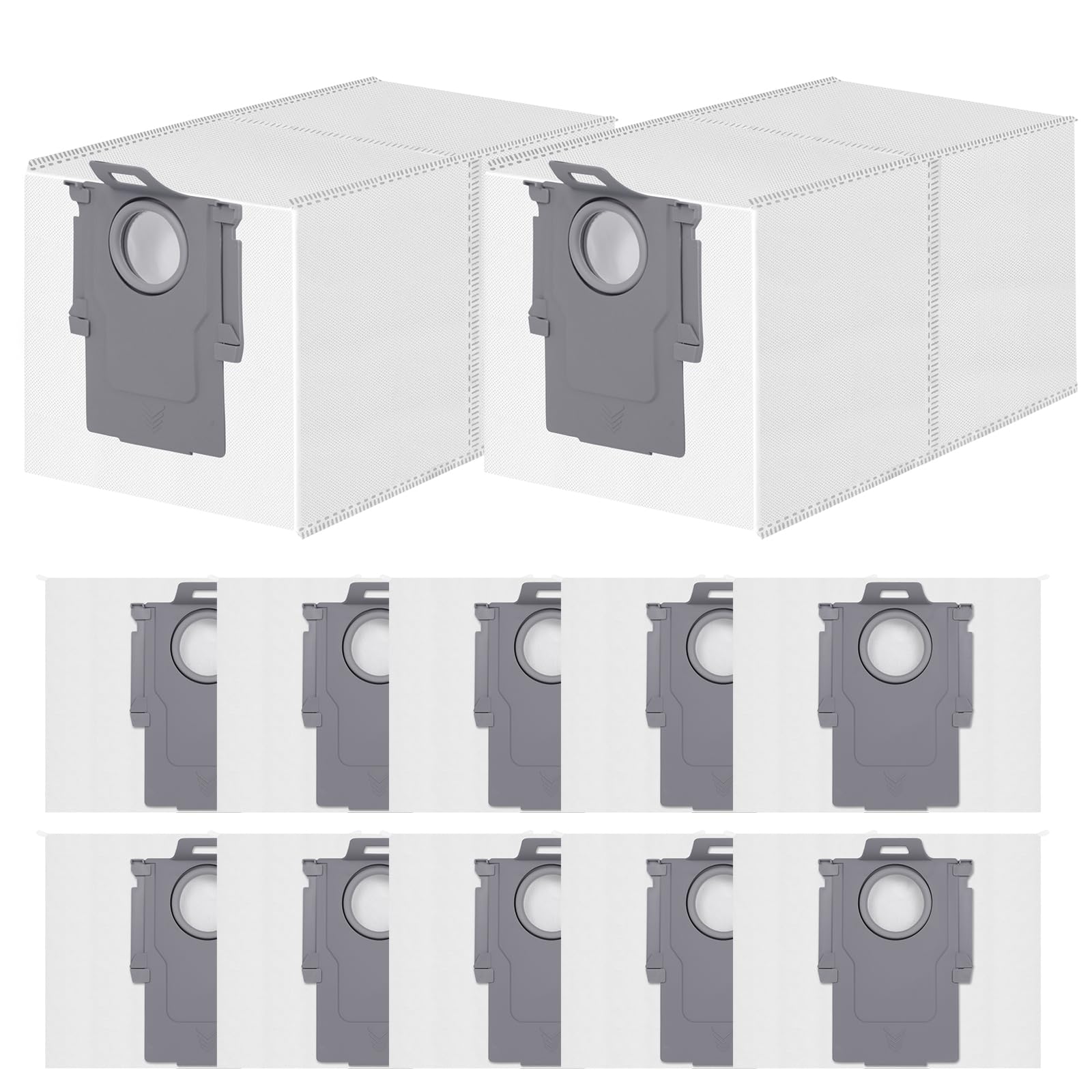 12 Pack Dust Bag for Roborock Qrevo QV 35A/Qrevo S5V/Saros 10/10R/Qrevo Curv 2 Flow/S5X/Qrevo Edge S5A/S/Pro/Master/Plus/S8 MaxV Vacuum Cleaner, 3 L Large Capacity Disposable Bags Replacement