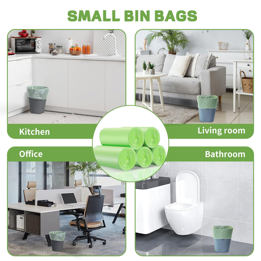 Compost Bags 15 L Biodegradable Garbage Bags 150 Count 4 Gallon Trash Bags for Kitchen Food Waste & Green Bin Compostable, Bathroom & Indoor