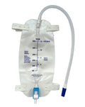 3 Pack Easy-Tap Leg Bag Urinary Drainage Bag, 500 ML with 3 18” Tubing, Anti-Reflux Valve, Cloth Straps Easy Flip Drain