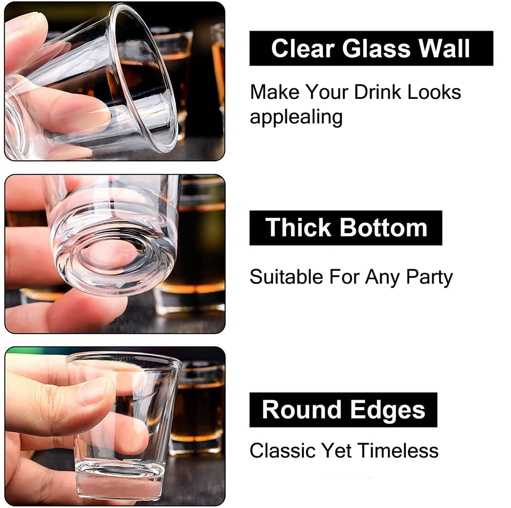 Shot Glasses Set of 36 Clear 50 ml Shot Glass Heavy Base Shot Glasses Bulk Tequila Glass [Gift Set]