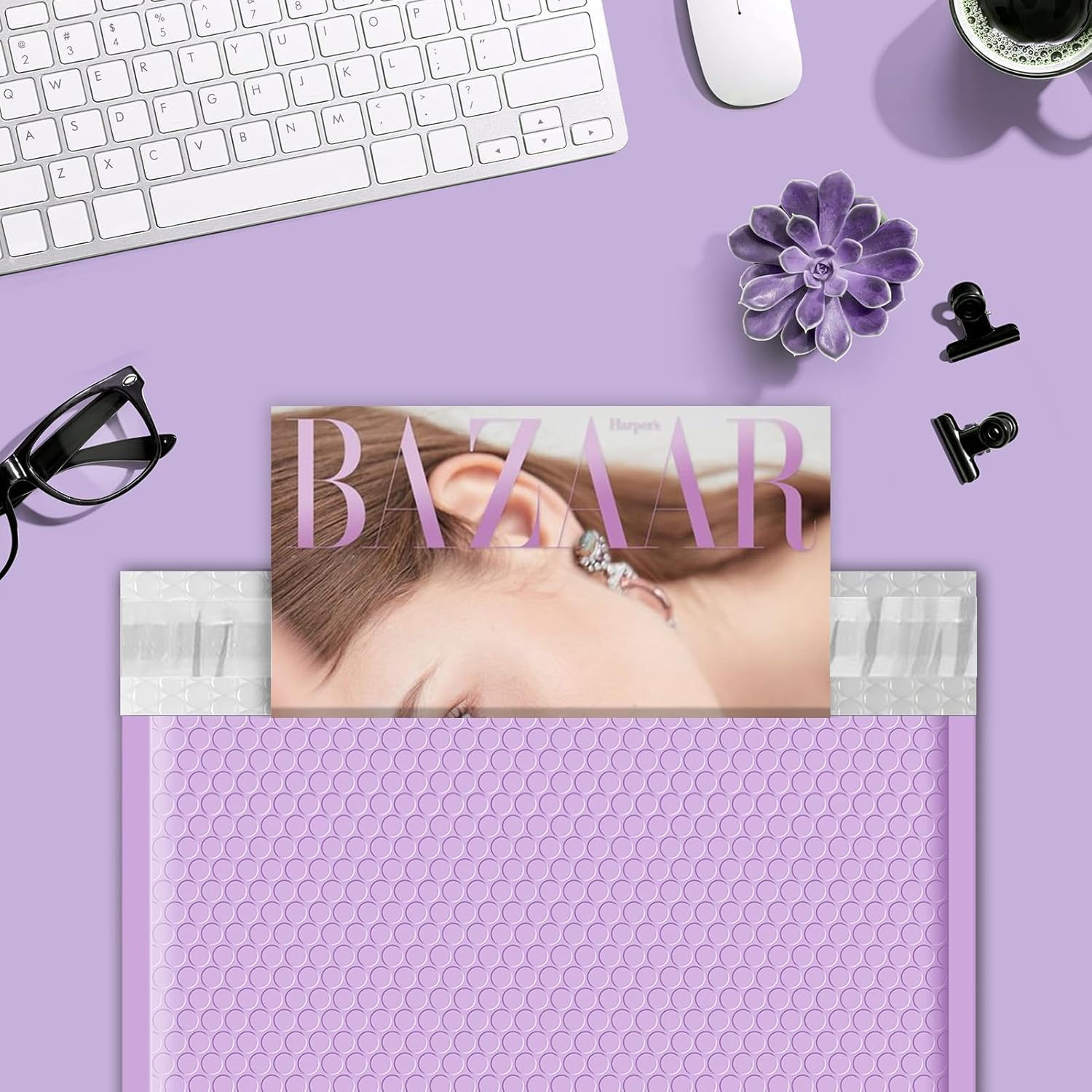 Fuxury Bubble Mailers 12x15" Lavender Purple Padded Envelopes 25 Pack Large Bubble Mailer Strong Adhesion Padded Mailer,Self-Seal Envelope for Mailing Small Business,Magazine, Clothing.
