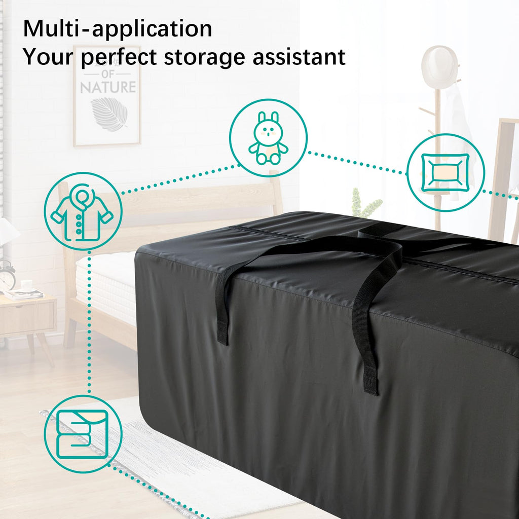 6 Pack Extra Large Moving Bags with Reinforced Zippers, Foldable Heavy Duty Moving Boxes with & Handles,Storage Bags For Space Saving, Clothing Storage Christmas Decor Storage,Traveling