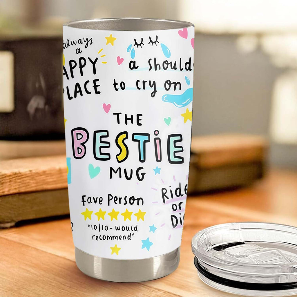 Bestie Gift for Women - 20oz The Bestie Tumbler - Friend Tumbler for Women - Christmas, Birthday, Friendship Gifts - Funny Best Friend Gift - Stainless Steel Insulated Mug