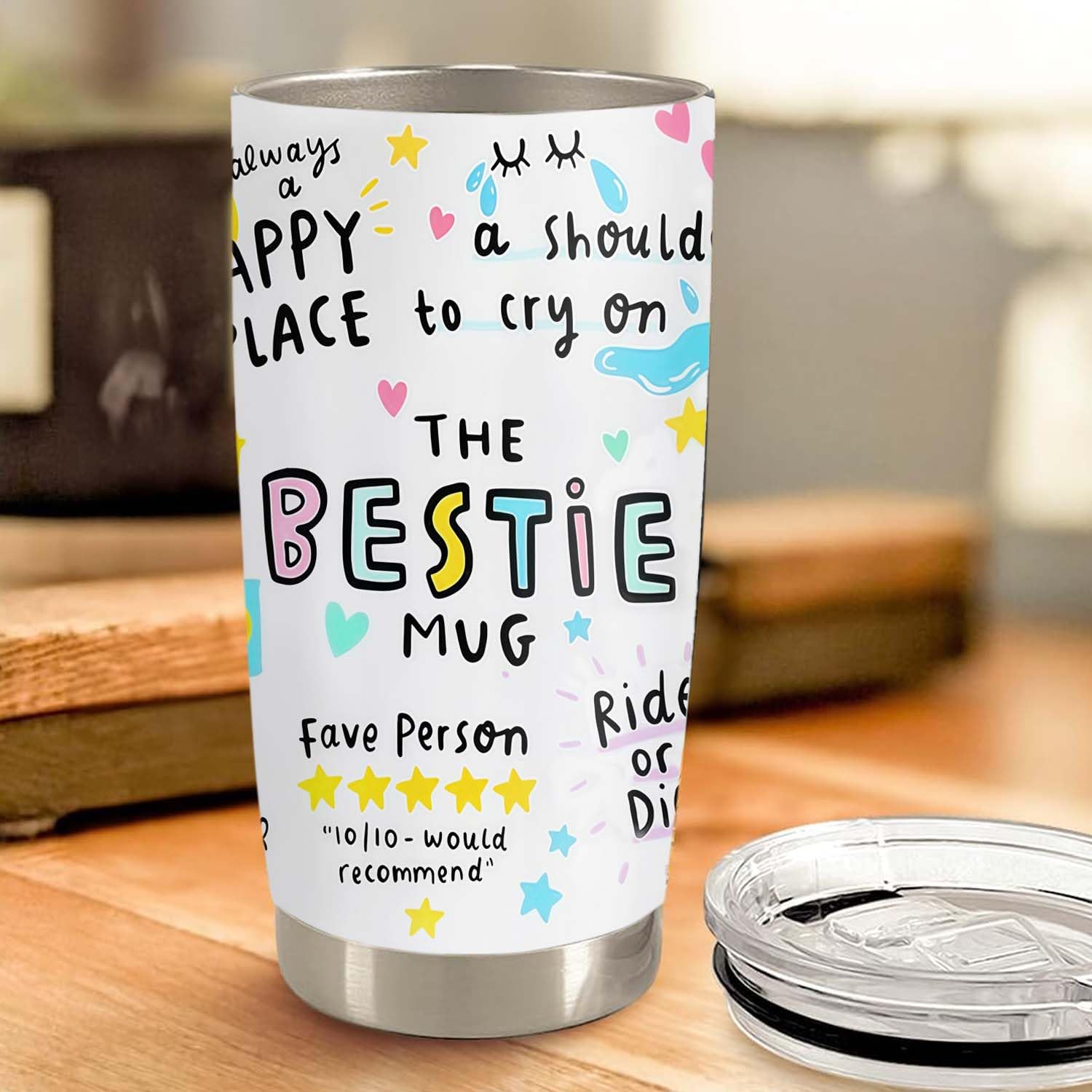 Bestie Gift for Women - 20oz The Bestie Tumbler - Friend Tumbler for Women - Christmas, Birthday, Friendship Gifts - Funny Best Friend Gift - Stainless Steel Insulated Mug