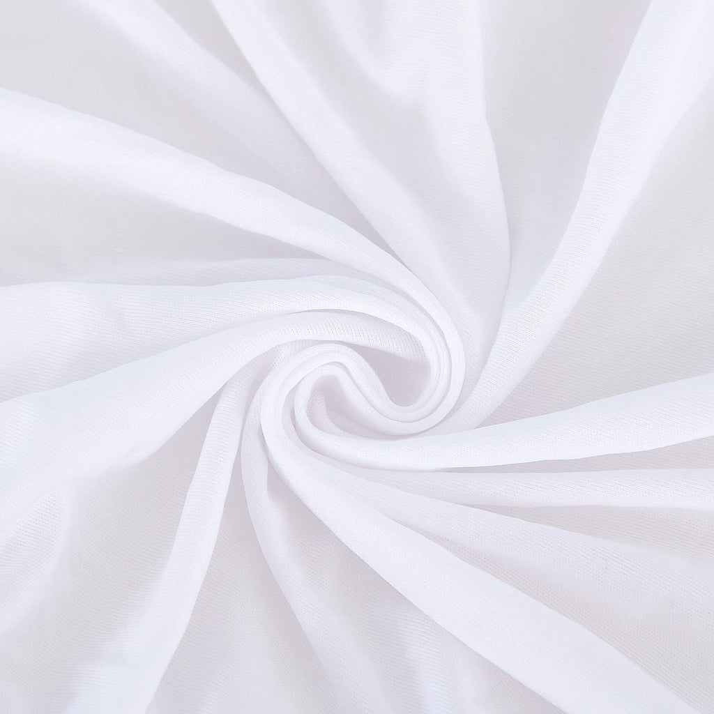 Box Spring Cover Queen Size,Elastic Fabric Wrap Around 4 Sides Bed Skirt,Sleek Alternative for Bed Skirts for Hotel/Home - Queen,White