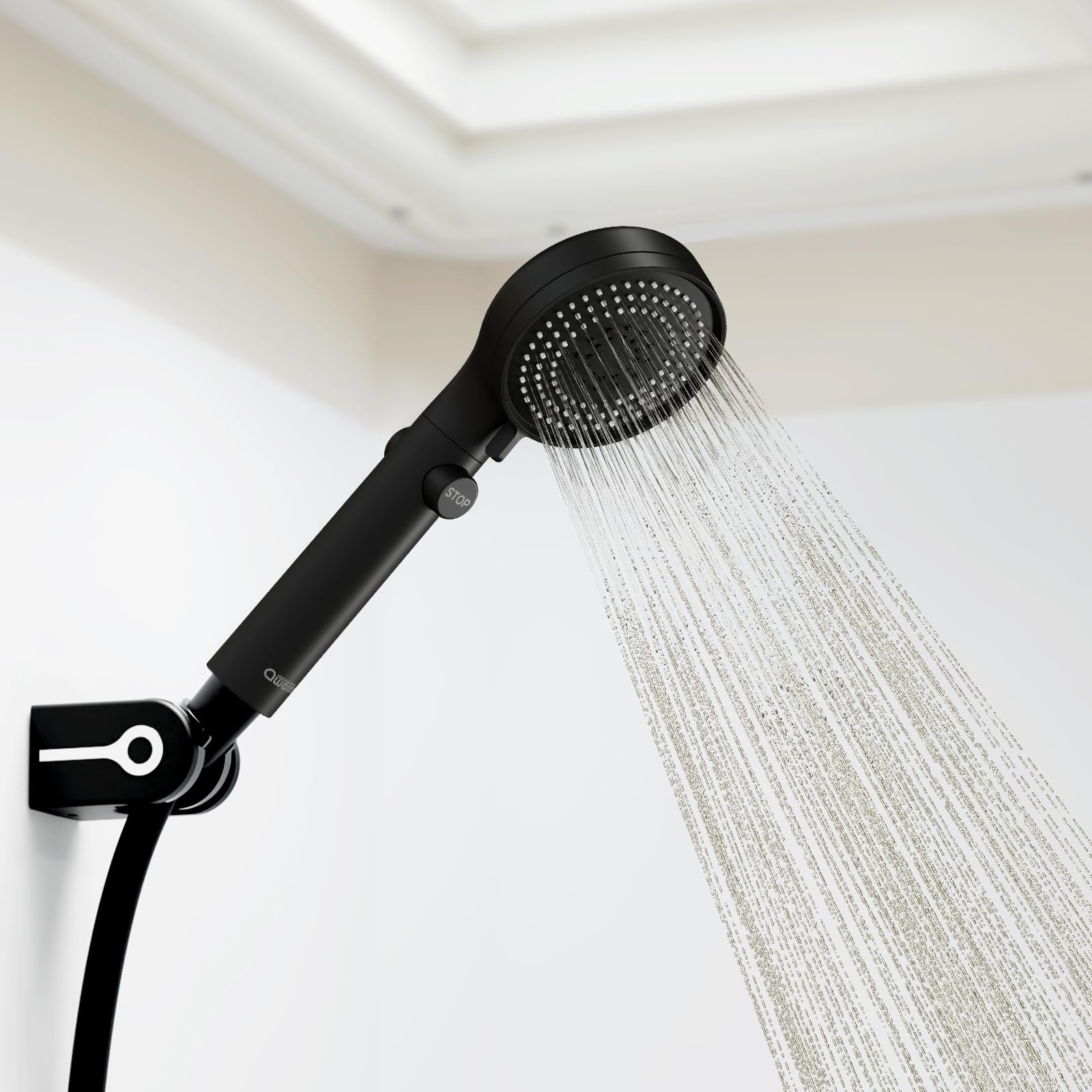 RV Shower Head with Hose, High Pressure Shower Head with Handheld On Off Switch, Travel Trailer, Motorhome and Boat and Camper Must Have RV Accessories Replacement Part, Matte Black
