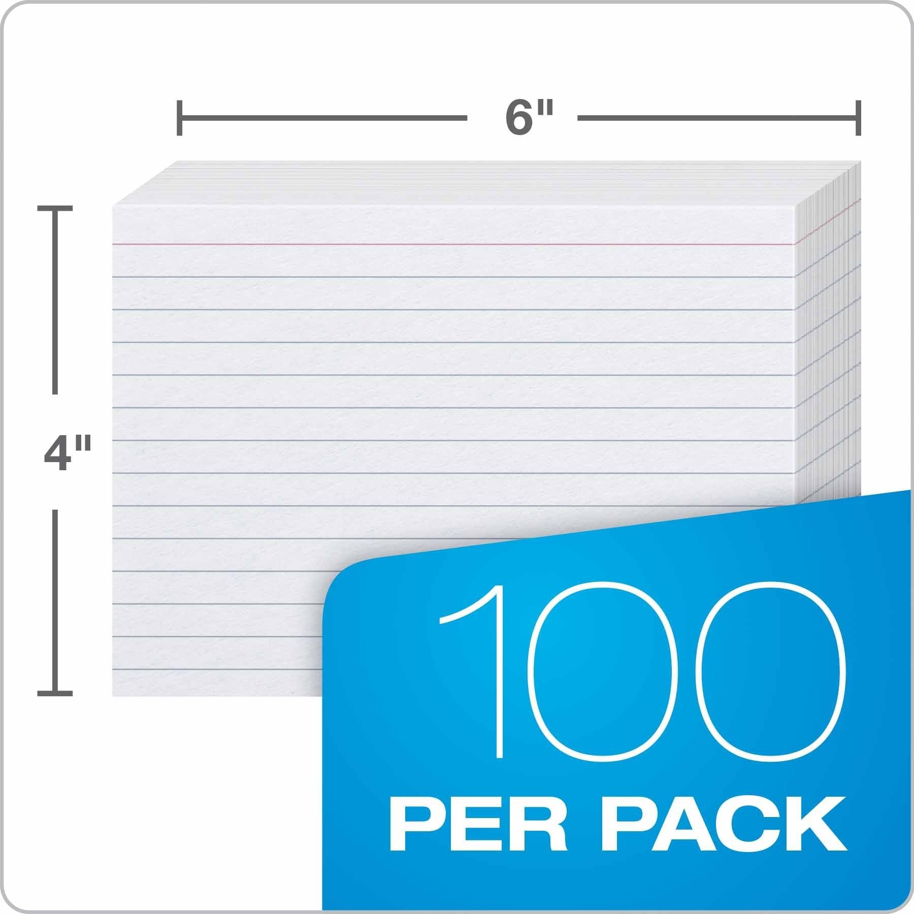 Oxford Ruled Index Cards, 4" x 6", White, 10 Packs of 100 (41)