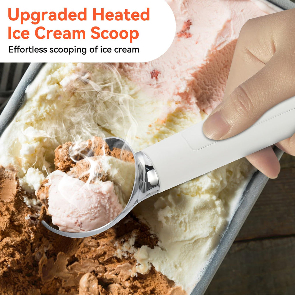 OTraki Heated Ice Cream Scoop, Electric Scooper for Hard Icecream, Heats to 70°C for Hard Ice Cream with LED Display, Waterproof Easy for Seniors