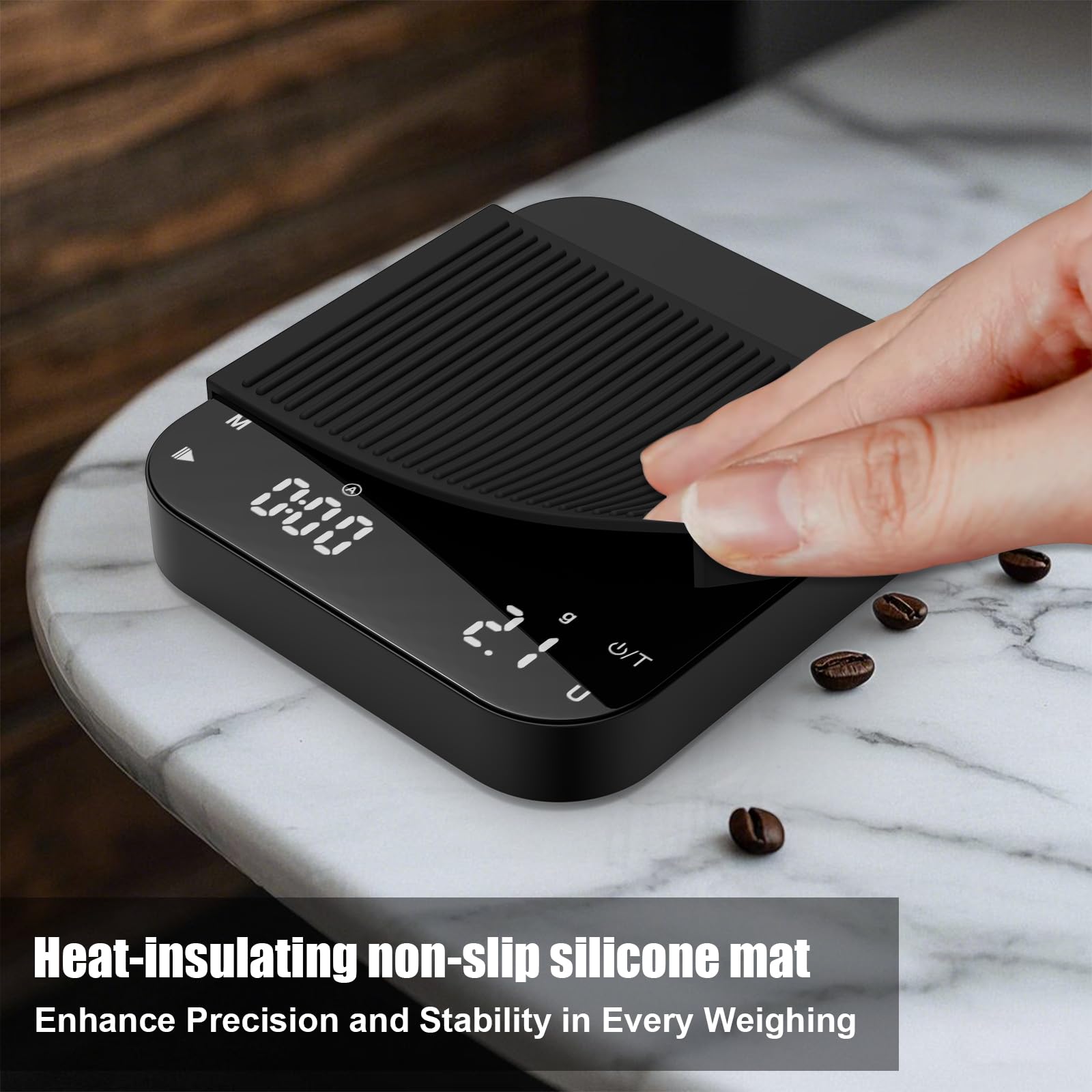 Diyife Rechargeable Coffee Scale, 0.1 g/3kg High Precision Espresso Scale with LED Display and 2 Timer Modes,6 Weighing Units,Silicone Protective Case. Kitchen Scale for Weighing Coffee and Ingredient