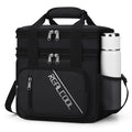 RealCool Lunch Bag, 15L Insulated Lunch Box for Men Women, Double Deck Leakproof Soft Cooler Bag with Adjustable Strap, Reusable Lunchbox for Work, Travel, Camping, Black