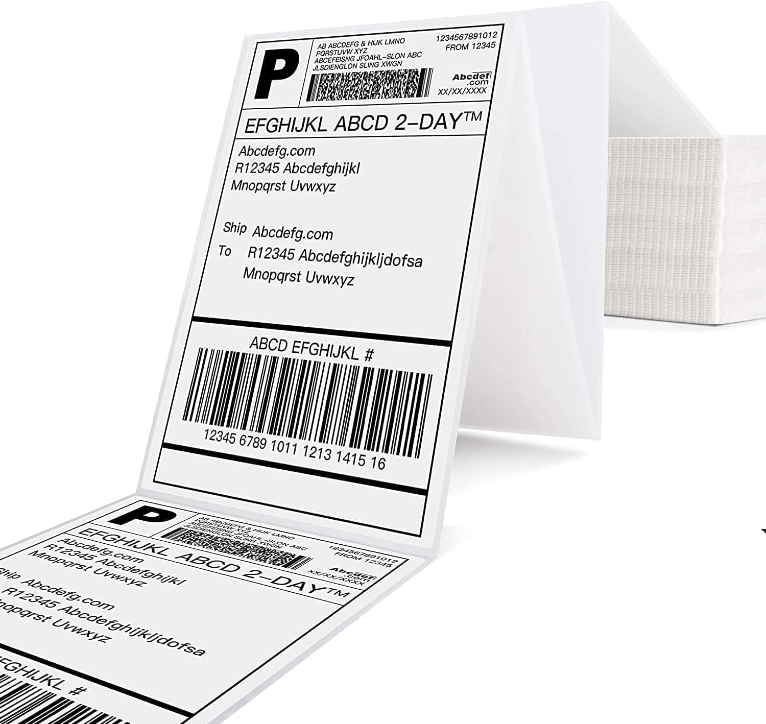 Coopaty Direct Thermal Labels, 4"x6" Thermal Shipping Labels, 1000 Labels Fanfold Thermal Label Printer Paper Compatible with Zebra and Rollo (500 Labels/Stack, 2 Stacks)