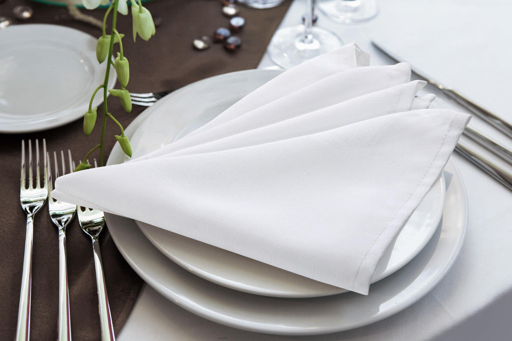 Utopia Home [24 Pack, White] Cloth Napkins 20x20 Inches, 100% Polyester Hemmed Edges, Washable and Reusable Ideal for Parties, Weddings and Dinners