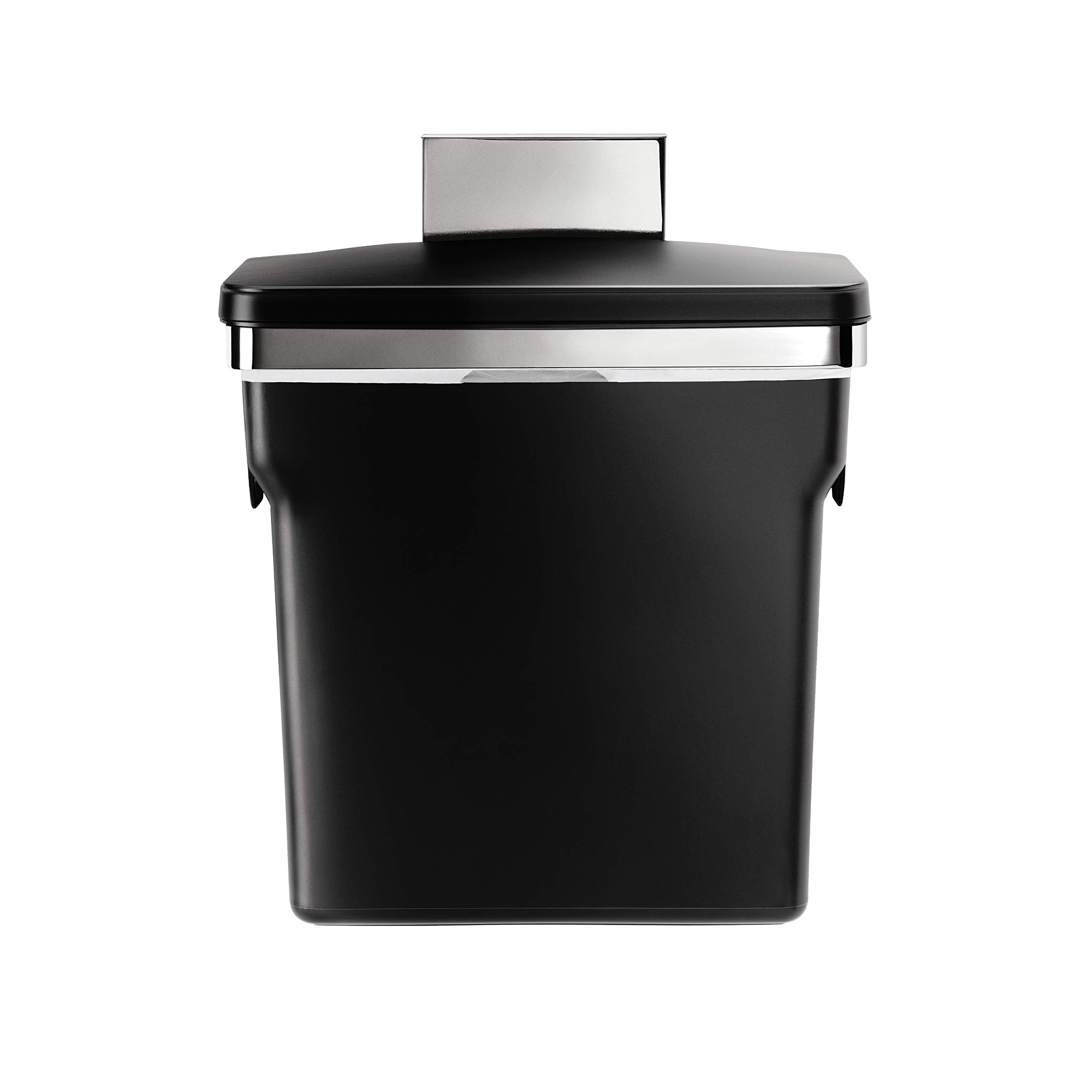 simplehuman 10 Liter / 2.6 Gallon In-Cabinet Trash Can, Heavy-Duty Steel Frame, Black