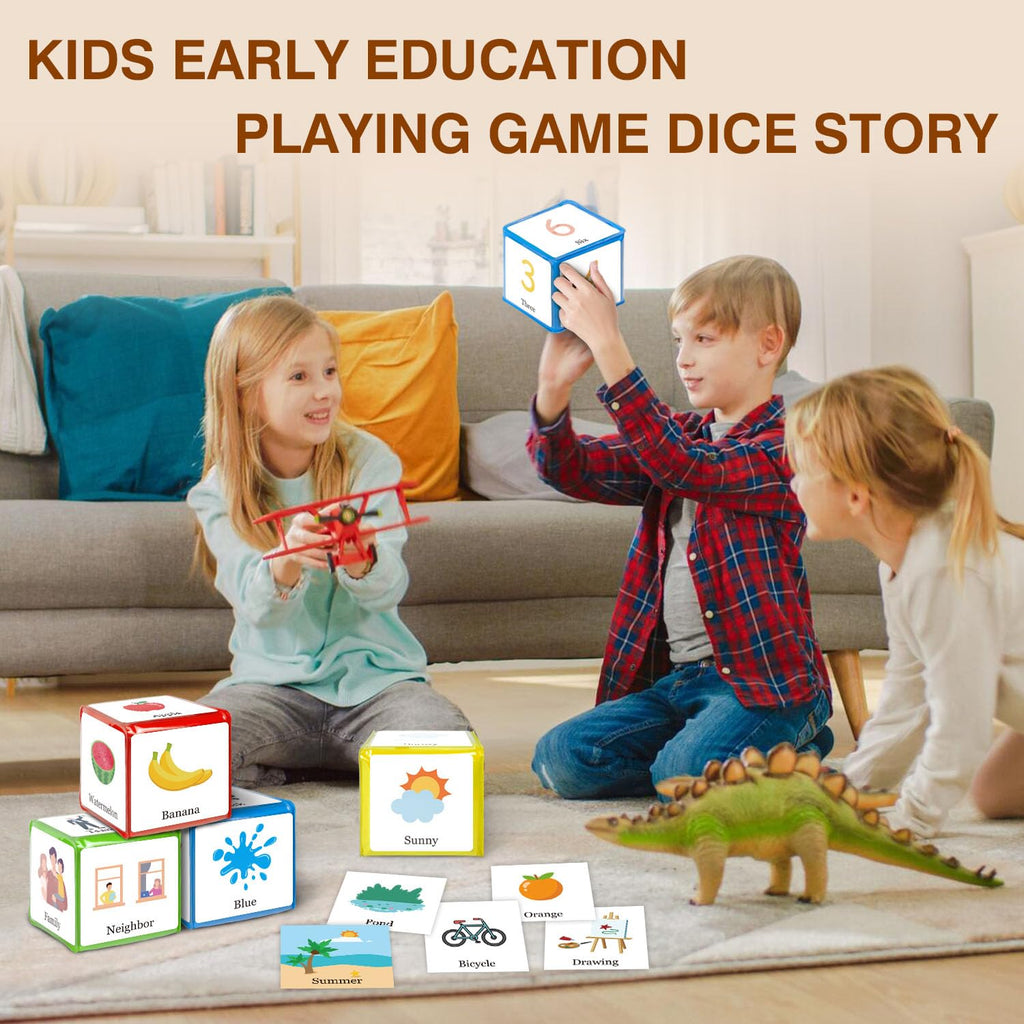 Boczif Pocket Story Dice for Kids Playing Game Dice Cubes for Classroom Teaching, Education Soft Foam Dice Teacher Teaching Story Cubes Toys for School Learning Activities (Set of 1)