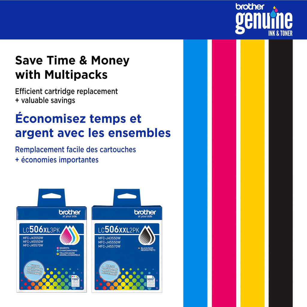 Brother Genuine LC506BKS Standard Yield Black Ink Cartridge for Brother Printer MFC-J4355DW and MFC-J4555DW