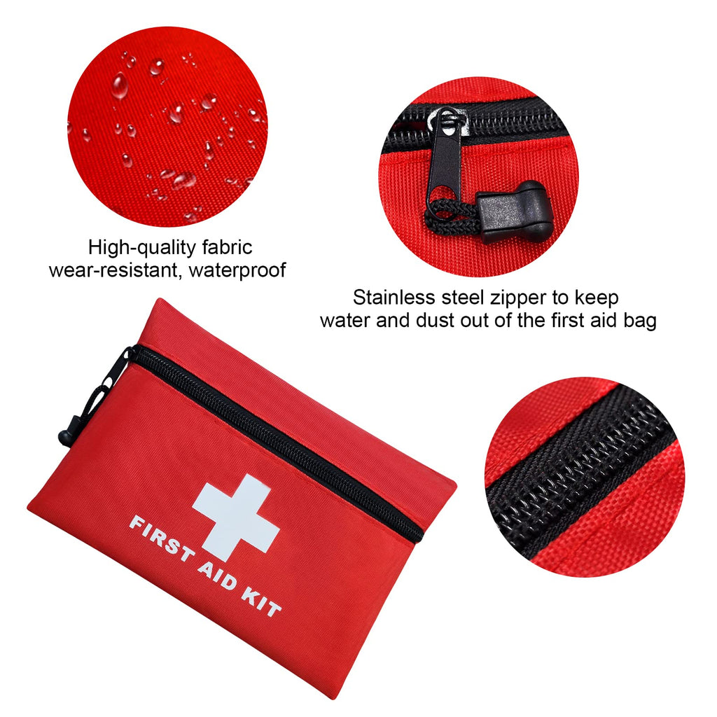AOUTACC 12pcs Mini First Aid Kit Empty Bag, Travel Empty First Aid Kit Pouch with Zippered for Emergency at Home, Office, Car, Outdoors, Boat, Camping, Hiking(Bag Only)