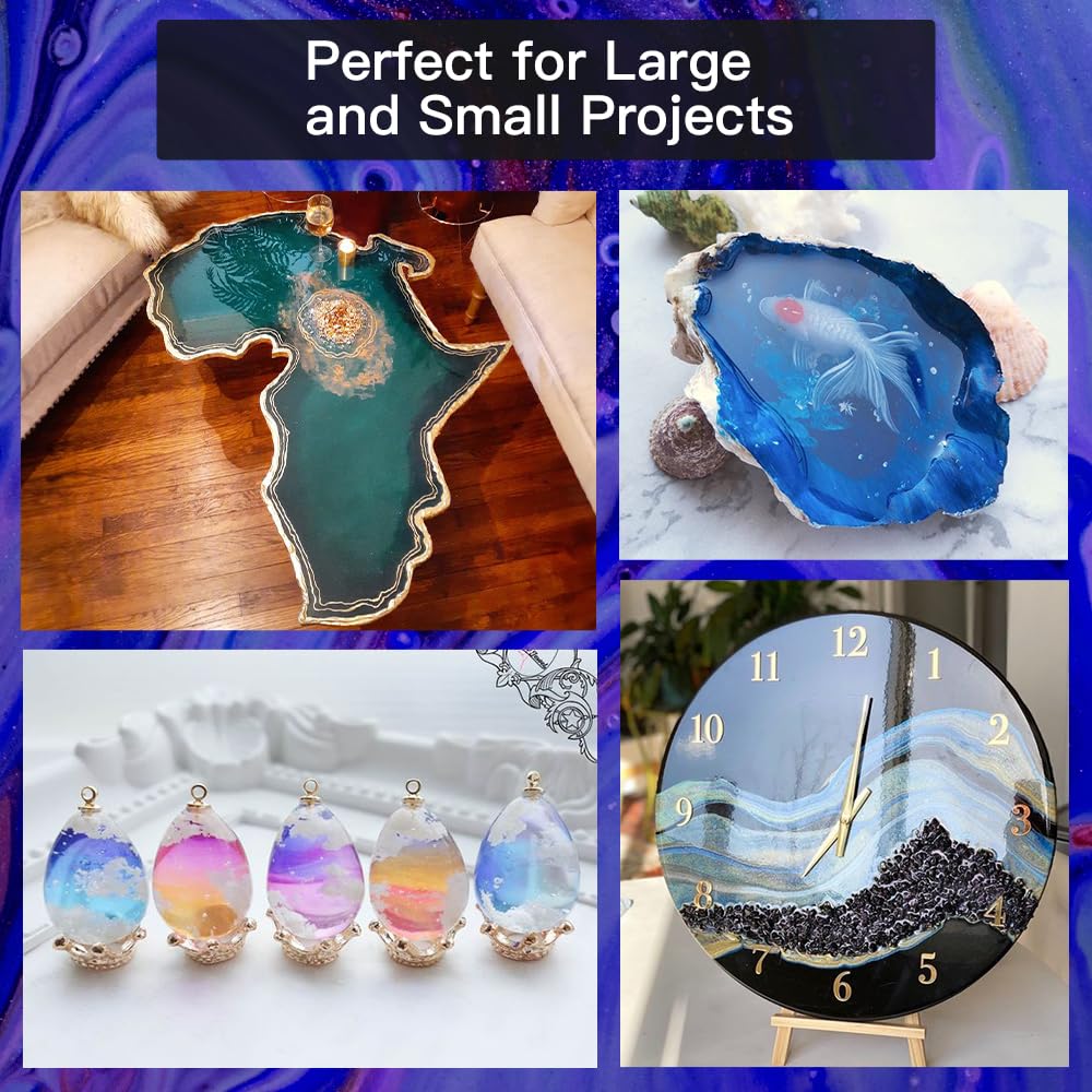 GRLELOU Epoxy Resin Kit 70OZ - No Yellowing & Less Bubble 2 Part Epoxy Resin for Beginners, 1:1 Ratio Art Resin for Wood Casting, Jewelry Making, Art Crafting & Countertop Coating (35OZ×2)