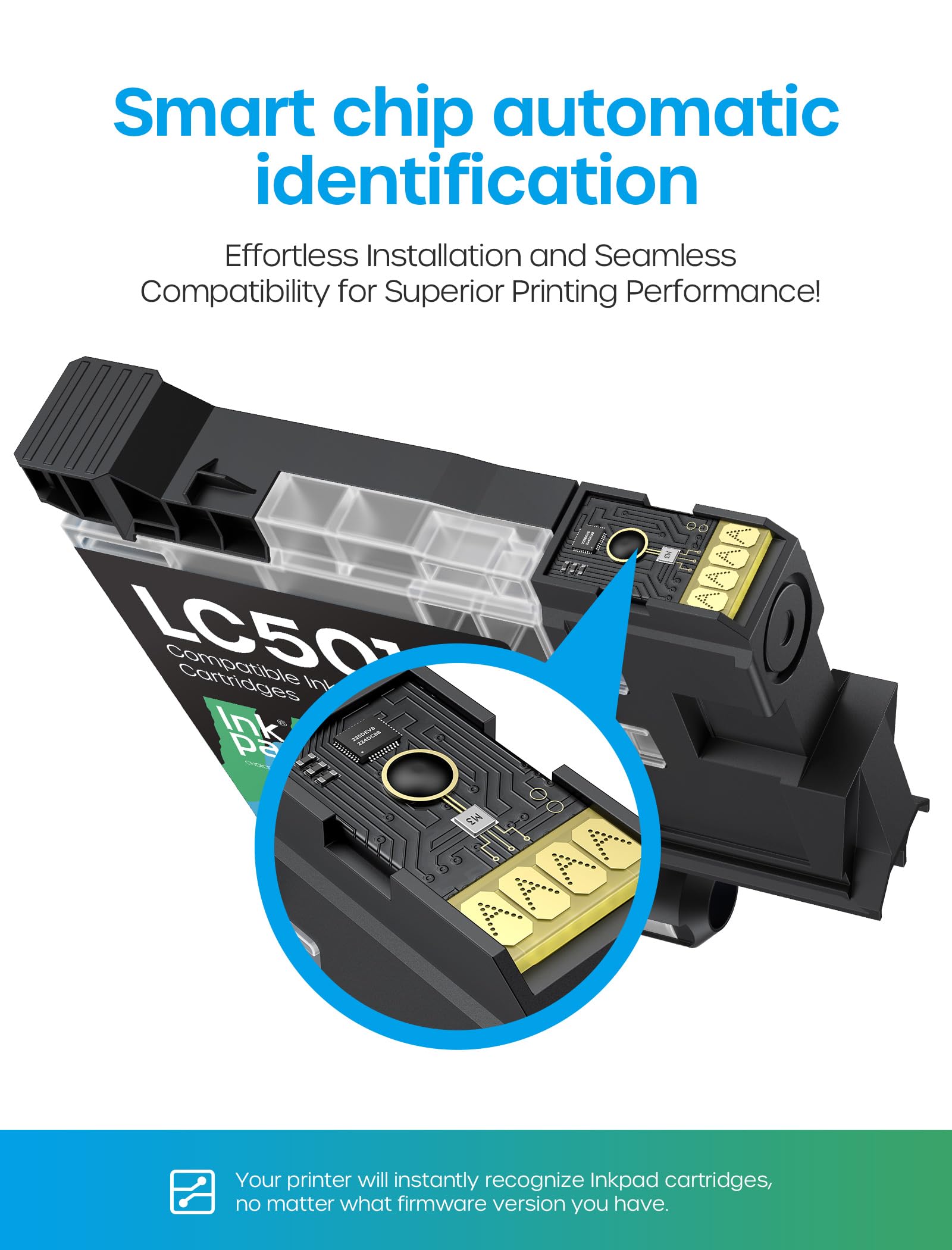 Compatible with LC501 High Yield Ink Cartridges Compatible for Brother LC 501 Work for Brother MFC-J1360DW, MFC-J1410DW, MFC-J1260DW Printer 2 Pack, Black