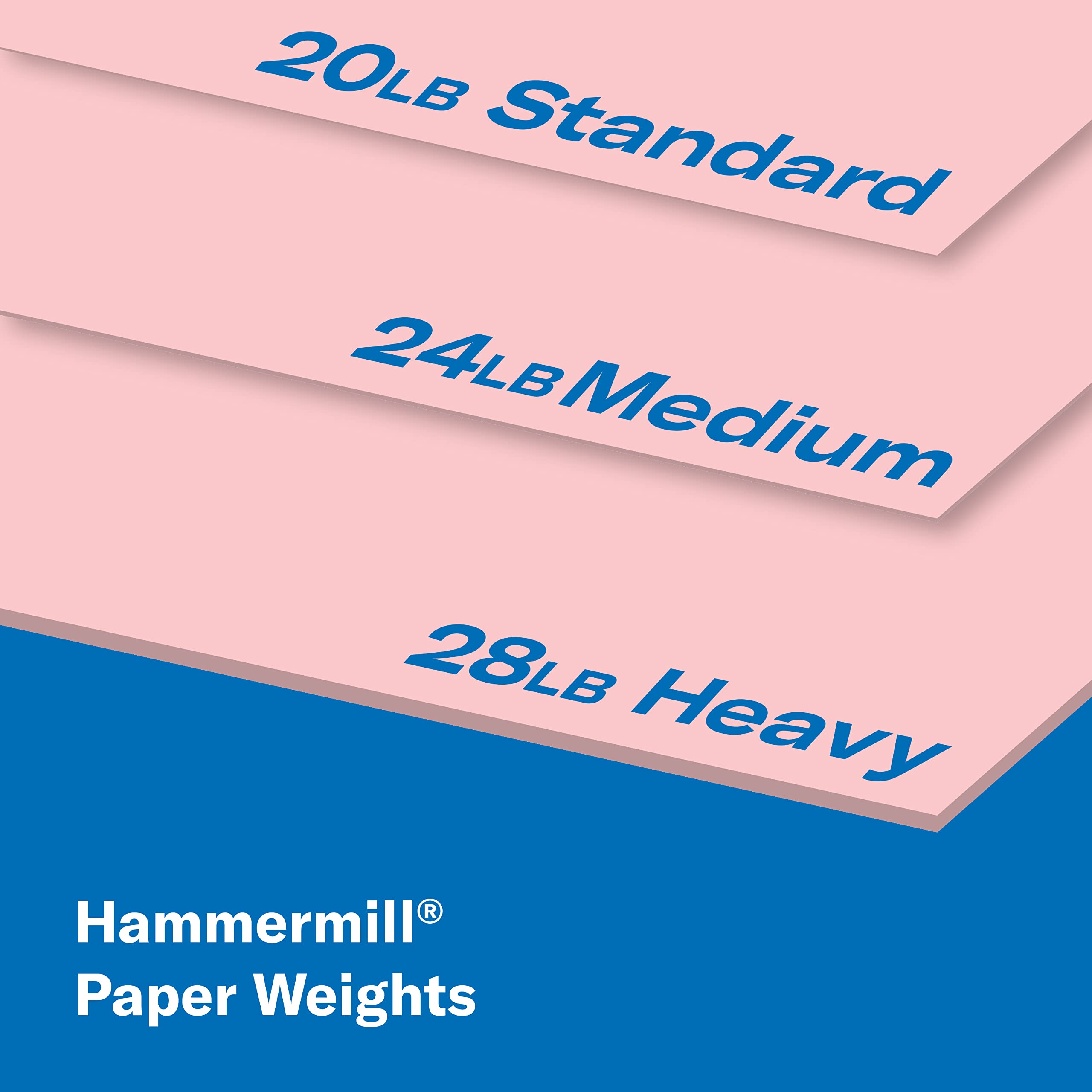 Hammermill Colored Paper, 24 lb Pink Printer Paper, 8.5 x 11 - 1 Ream (500 Sheets) - Made in the USA, Pastel Paper