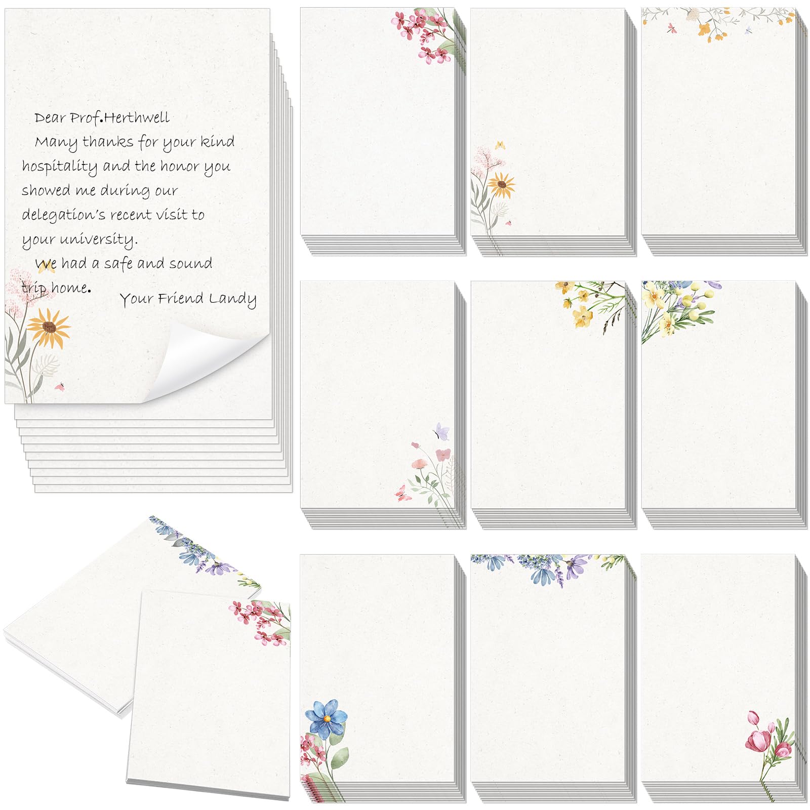 100 Pcs Greenery Note Cards 4x6in, Eucalyptus Leaves Blank Cardstock, Floral Blank Note Cards Watercolor Index Cards Thank Greeting Cards for School Office Wedding Baby Shower (White,Floral)