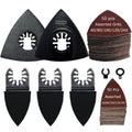 XXGO 105 Pcs Oscillating Multi Tool Sanding Pads Kits 2 Pcs Triangle Sanding Pads 3 Pcs Finger Sanding Pads 100 Pcs Multi Tool Sandpaper for Wood Sanding XG3105