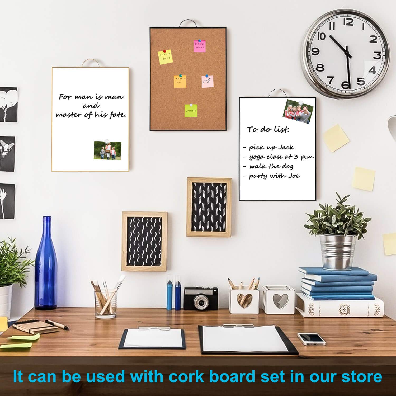 TSJ OFFICE Small White Board - 16" X 12" Portable Black Aluminum Framed Whiteboard, Magnetic Dry Erase Board with a Handle, to Do List Notepad for Office, Home, School