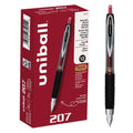 uni-ball 207 Rollerball Gel, Gel Retractable Roller Ball Pen Micro-0.5mm, 12 Pack, Red Ink (61257)