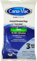 Cana-Vac Premium HEPA Central Vacuum Bags | 5-Ply Cloth Material, 3 Pack 060115 (1 Pack)