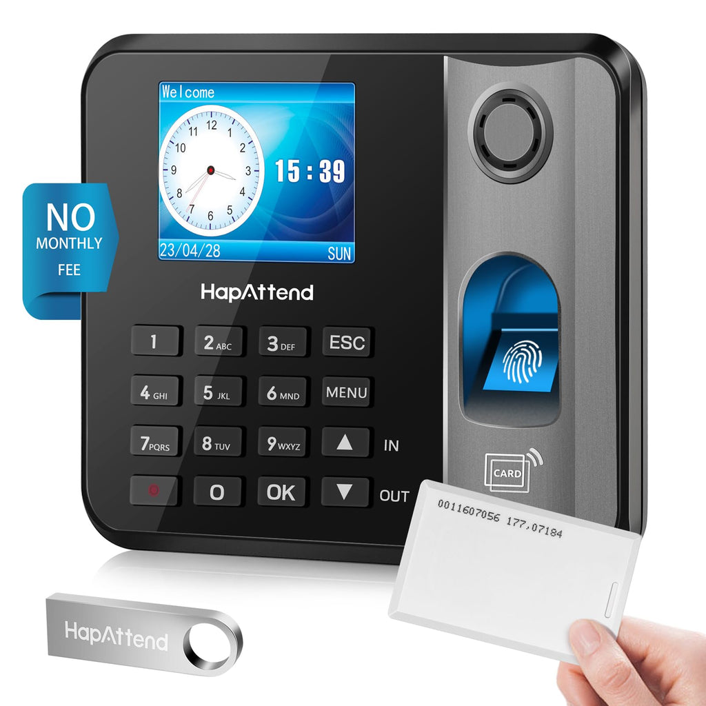 RFID Cards for Time Clock TC1 TC2 MB1 MB2 - Thin RFID Proximity Employee Badges for HapAttend H1 H2 H3 Time Clocks Small Business (10 Pack)