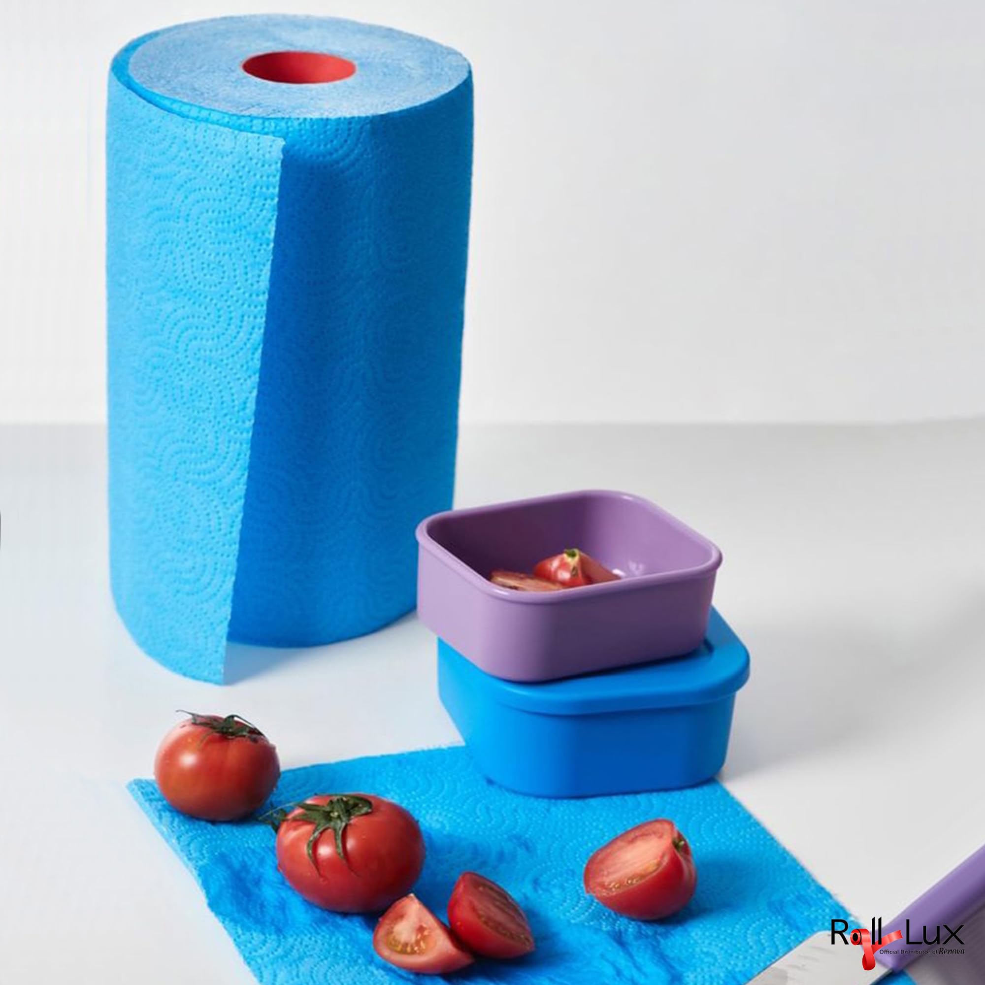 Renova Luxury Colored Paper Towel Jumbo Roll 2-Ply Sheets Blue, 120 Count