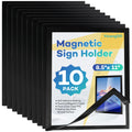 YixangDD 10 Pack Magnetic Sign Holder 8.5 x 11, Self-Adhesive Magnetic Wall Mount Sign Holder, Magnetic Document Holder for Wall Window Office Poster Store