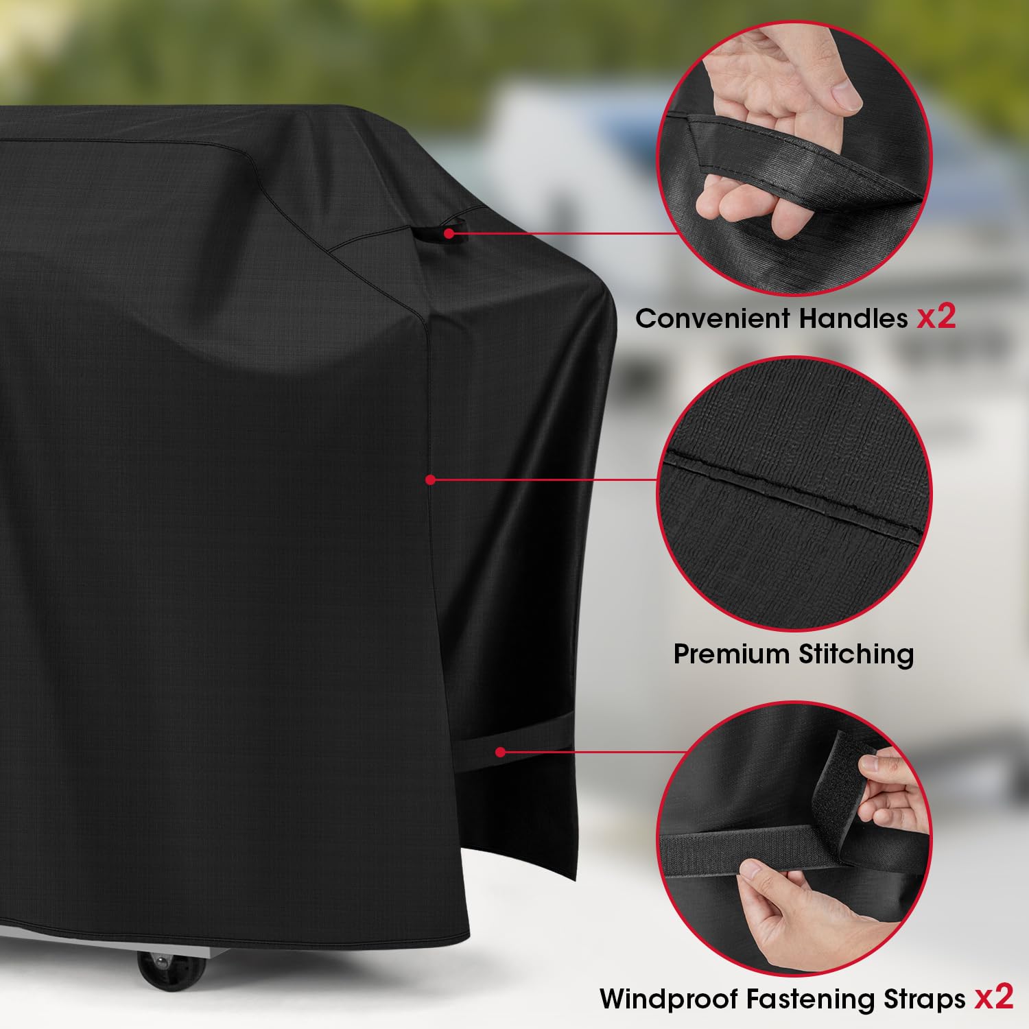 Unicook 60 Inch BBQ Cover for Outdoor Grill, Unique UV Resistant Waterproof Vinyl with Polyester Lining, Durable BBQ Grill Cover for Weber Char-Broil Nexgrill and More Grills, Basic Version