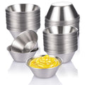 Witheeyou 50 Pack Stainless Steel Sauce Cups, 1.7 oz/50ml Reusable Dipping Sauce Cups, Commercial Grade Round Metal Ramekins, Stackable Individual Condiment Container for Restaurants, Kitchen, Party