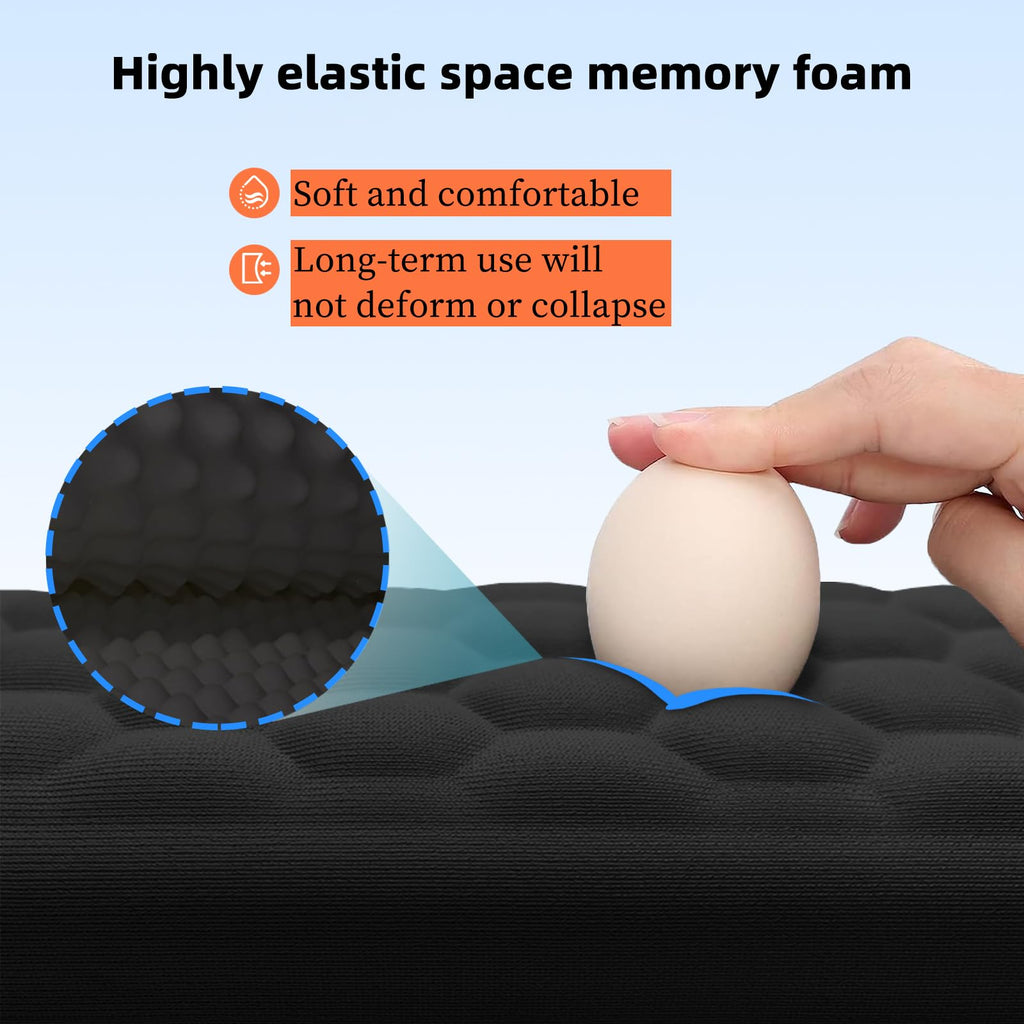 Ergonomic Mouse Pad Wrist Support with Massage Design - Wrist Rest Pain Relief Mousepad with Memory Foam&Non-Slip Base, Mouse Pads for Wireless Mouse&Desk, Comfortable Durable Gaming Mouse Mat, Black