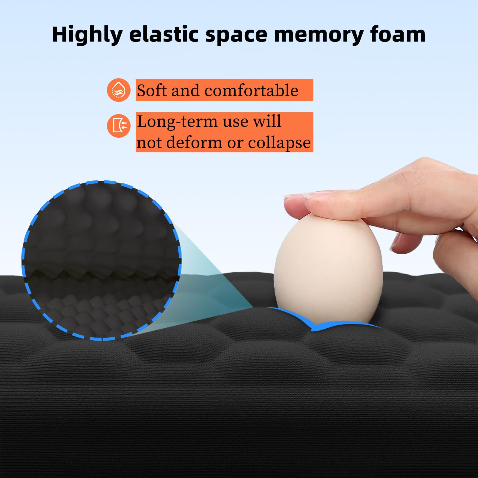 Ergonomic Mouse Pad Wrist Support with Massage Design - Wrist Rest Pain Relief Mousepad with Memory Foam&Non-Slip Base, Mouse Pads for Wireless Mouse&Desk, Comfortable Durable Gaming Mouse Mat, Black