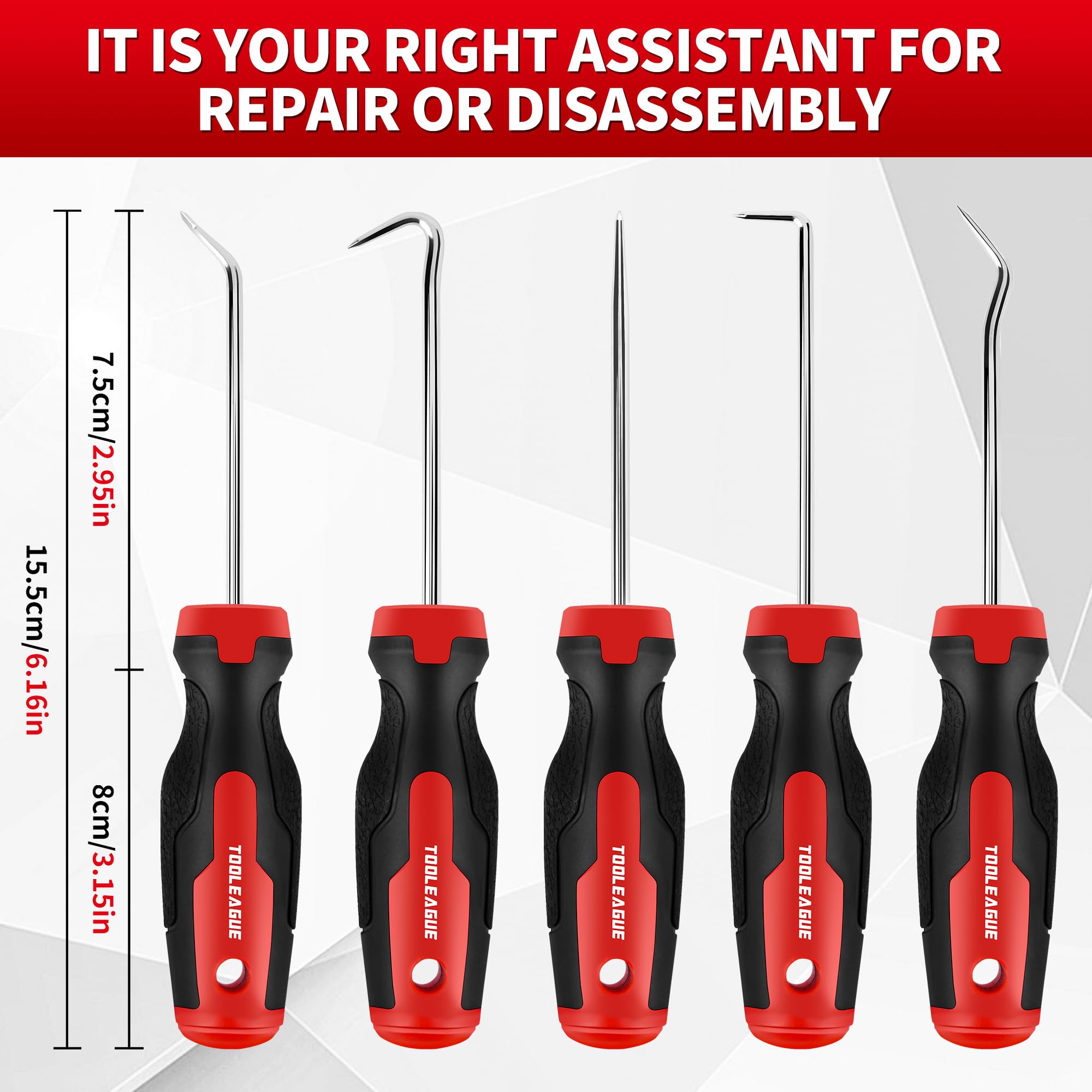 TOOLEAGUE 10Pcs Pick and Hook Set with Scraper and Magnetic Telescoping Tool Kit