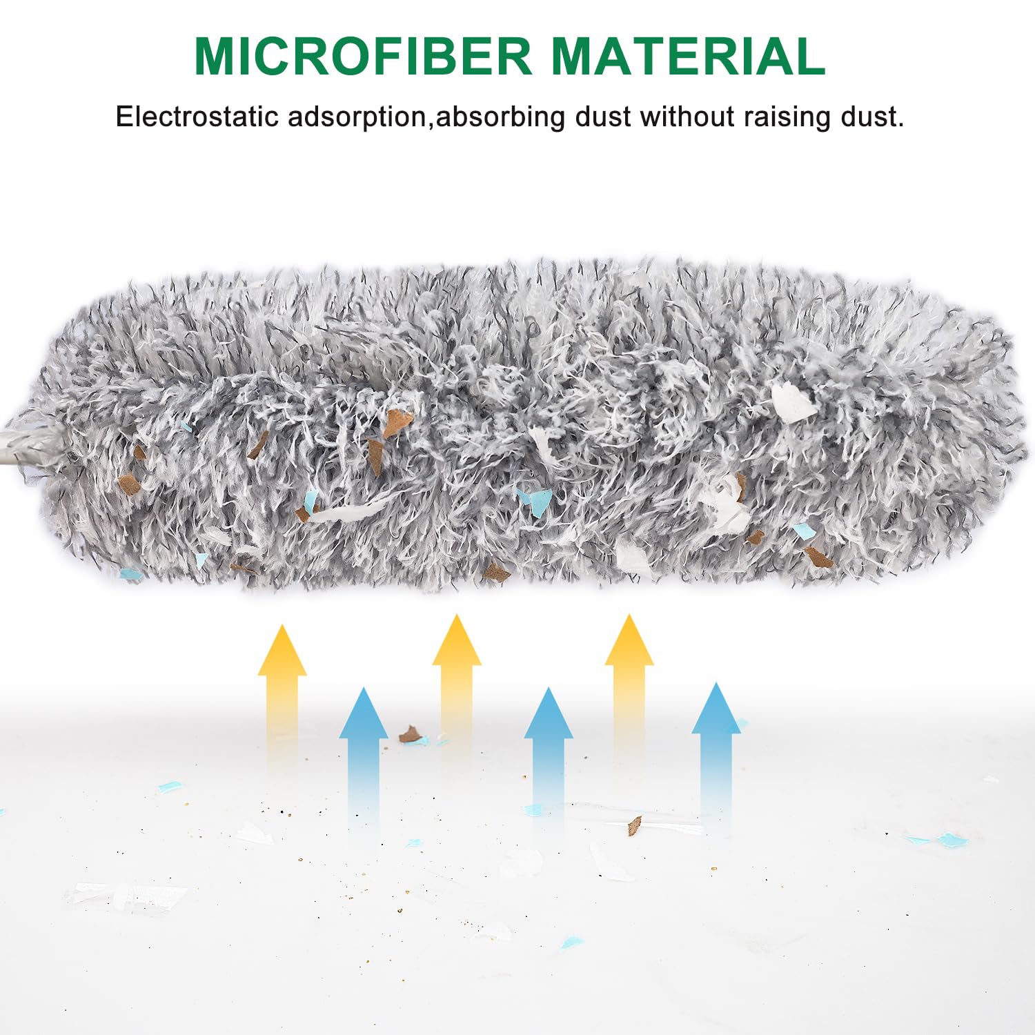 100-inch Extra-Long Dusters, Cleaner Tools with Extension Pole and Bendable and Washable Microfiber Head, Feather Duster for High Ceilings,Ceiling Fan,Furniture