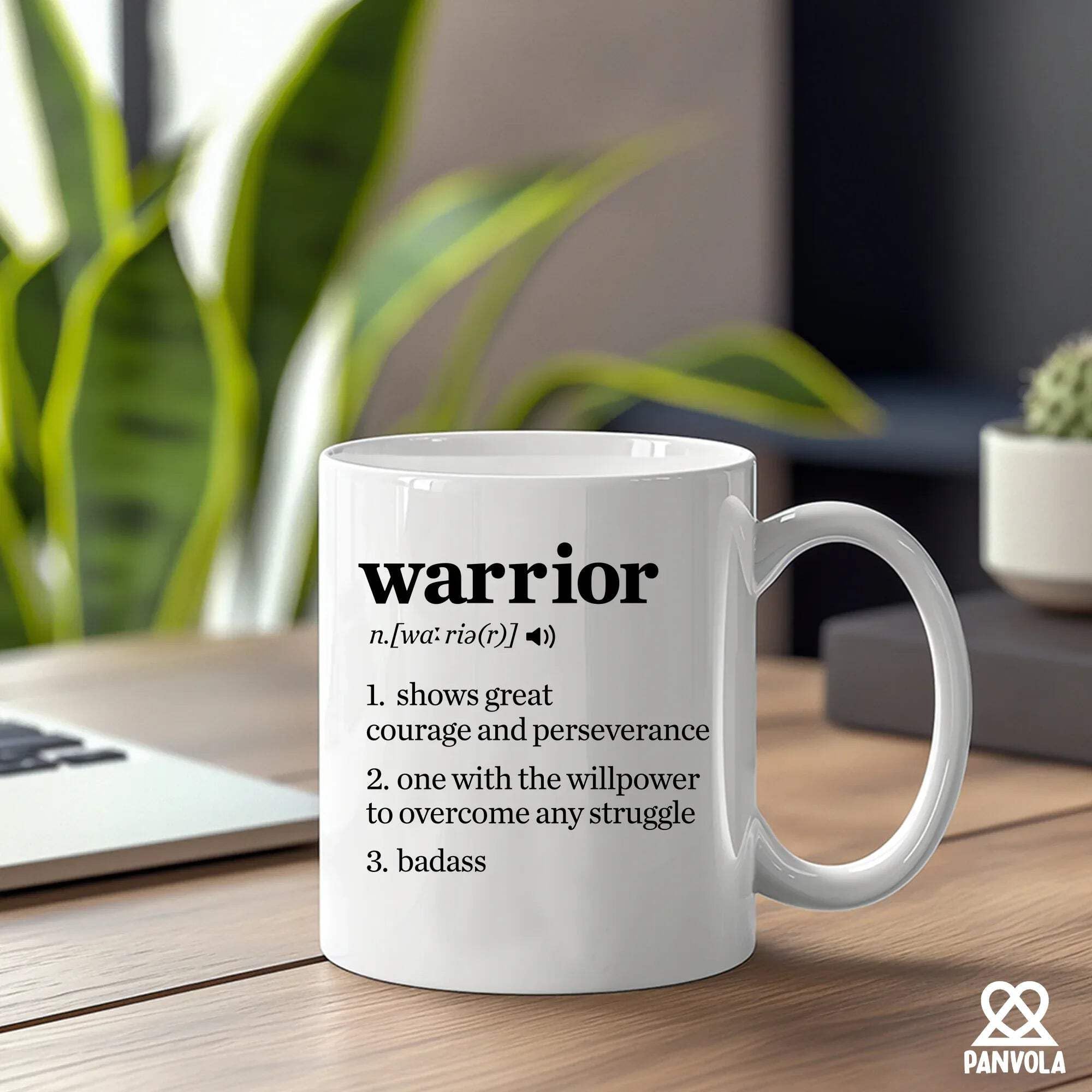 Warrior Definition Mug Cancer Survivor Gifts Breast Cervical Lung Colon Cancer Patient Recovery Get Well Soon Inspirational Gifts for Women Men Novelty Drinkware Ceramic Mug 11 oz White