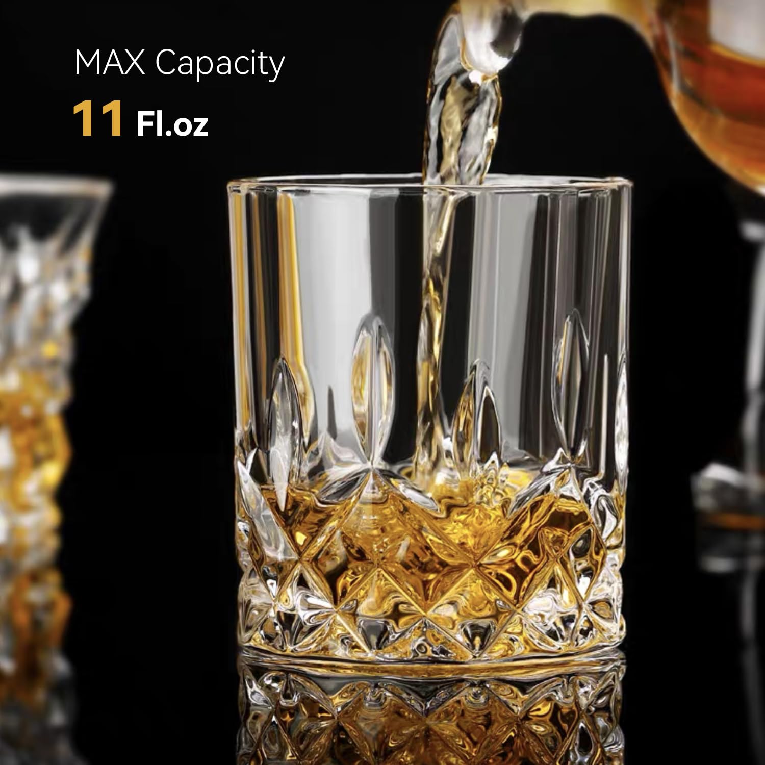 Triplorare Whiskey Glasses Set of 6, 11 OZ, Old-Fashioned, Rocks Glasses, Bar Whiskey Glasses, Glasses for Scotch