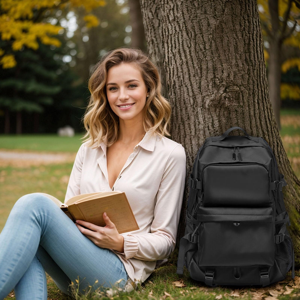 SUIKIHUM Laptop Backpack for Men Women, 28L Casual Daypack Backpack, Travel Business Work Bag, TSA Approved Water-Resistant, Black