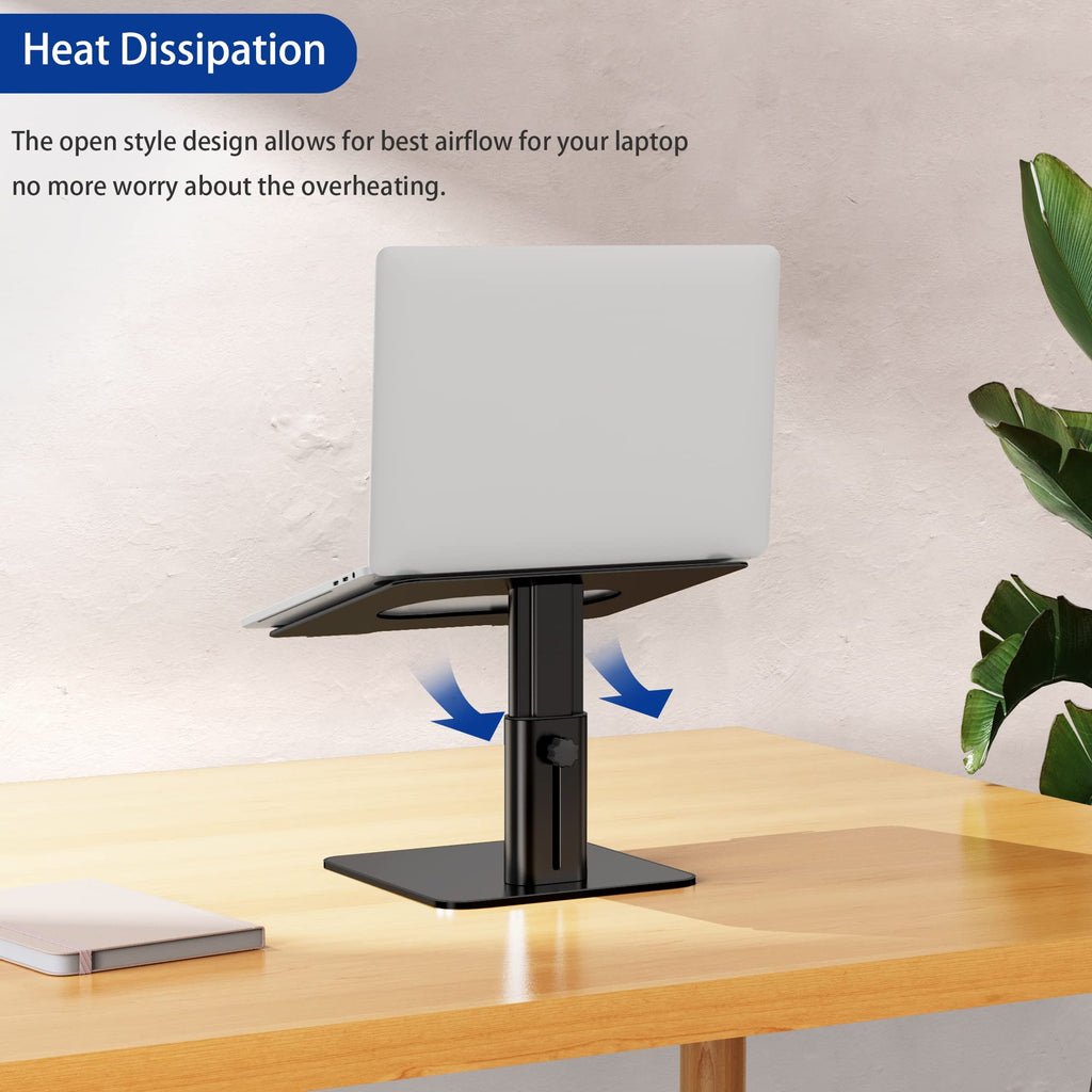 Besign LSX6N Aluminum Laptop Stand, Ergonomic Adjustable Notebook Stand, Riser Holder Computer Stand Compatible with Air, Pro, Dell, HP, Lenovo More 10-14" Laptops, Black