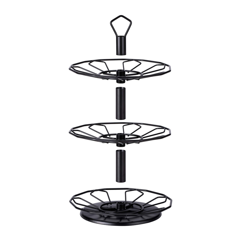 FlagShip K cup Holder Carousel 3 Tier for Keurig Pod Holder Metal DIY Install Small for K-cup Storage Stand 21 K Pod Storage