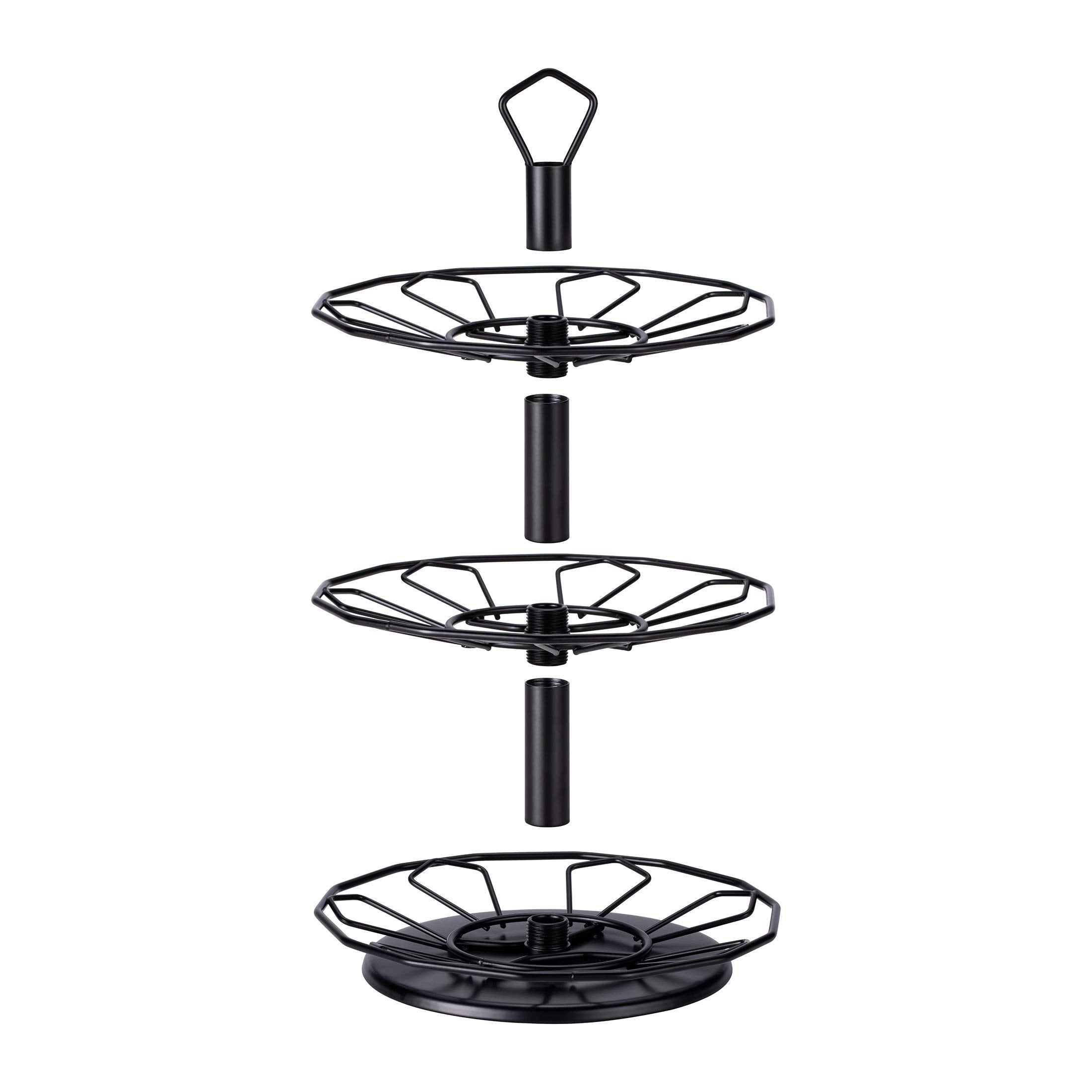 FlagShip K cup Holder Carousel 3 Tier for Keurig Pod Holder Metal DIY Install Small for K-cup Storage Stand 21 K Pod Storage