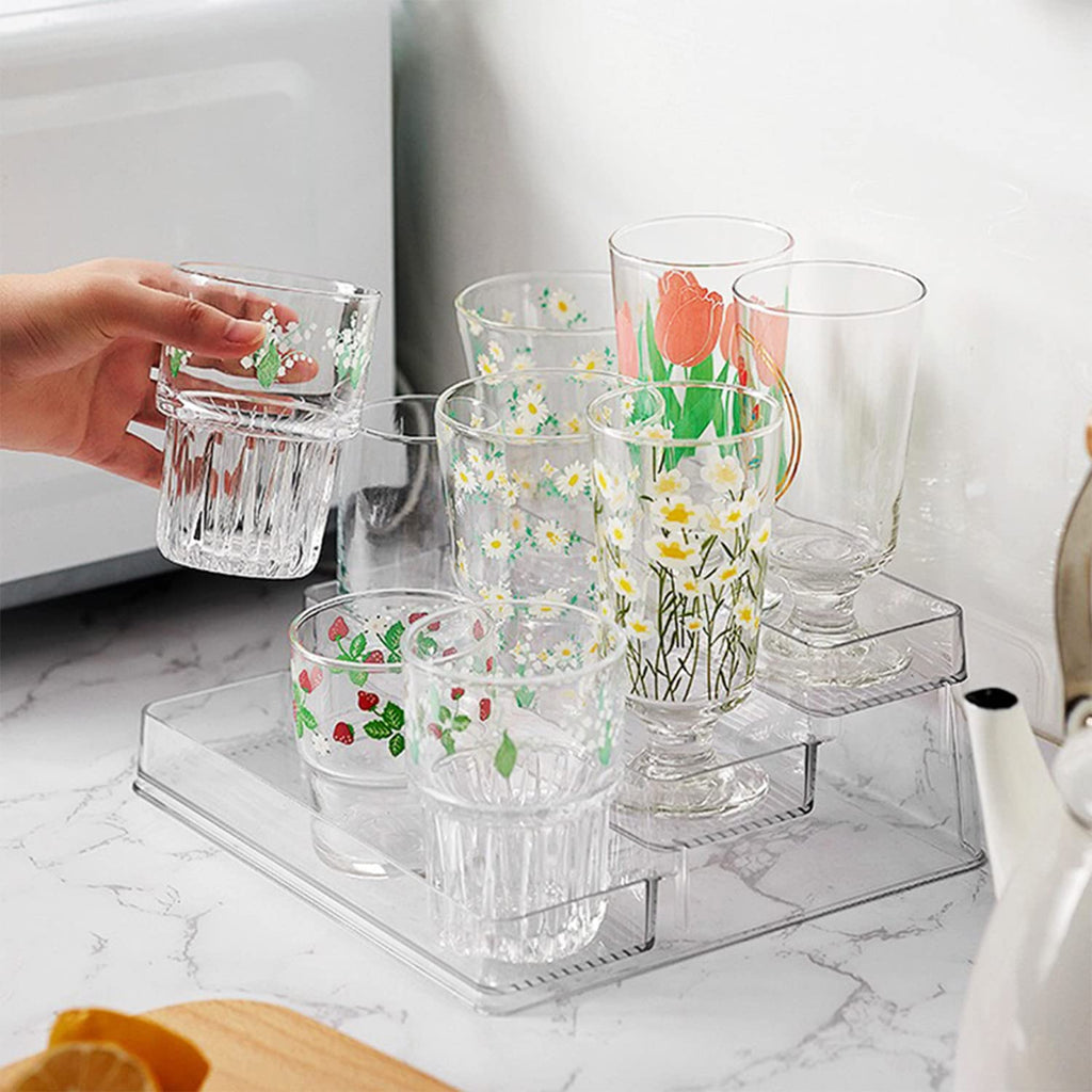 Zilphoba Acrylic Spice Rack, No Assembly Clear 3 Tier Condiment Bottle Shelf Vanity Organizer for Cabinet Kitchen Bathroom (1pcs)