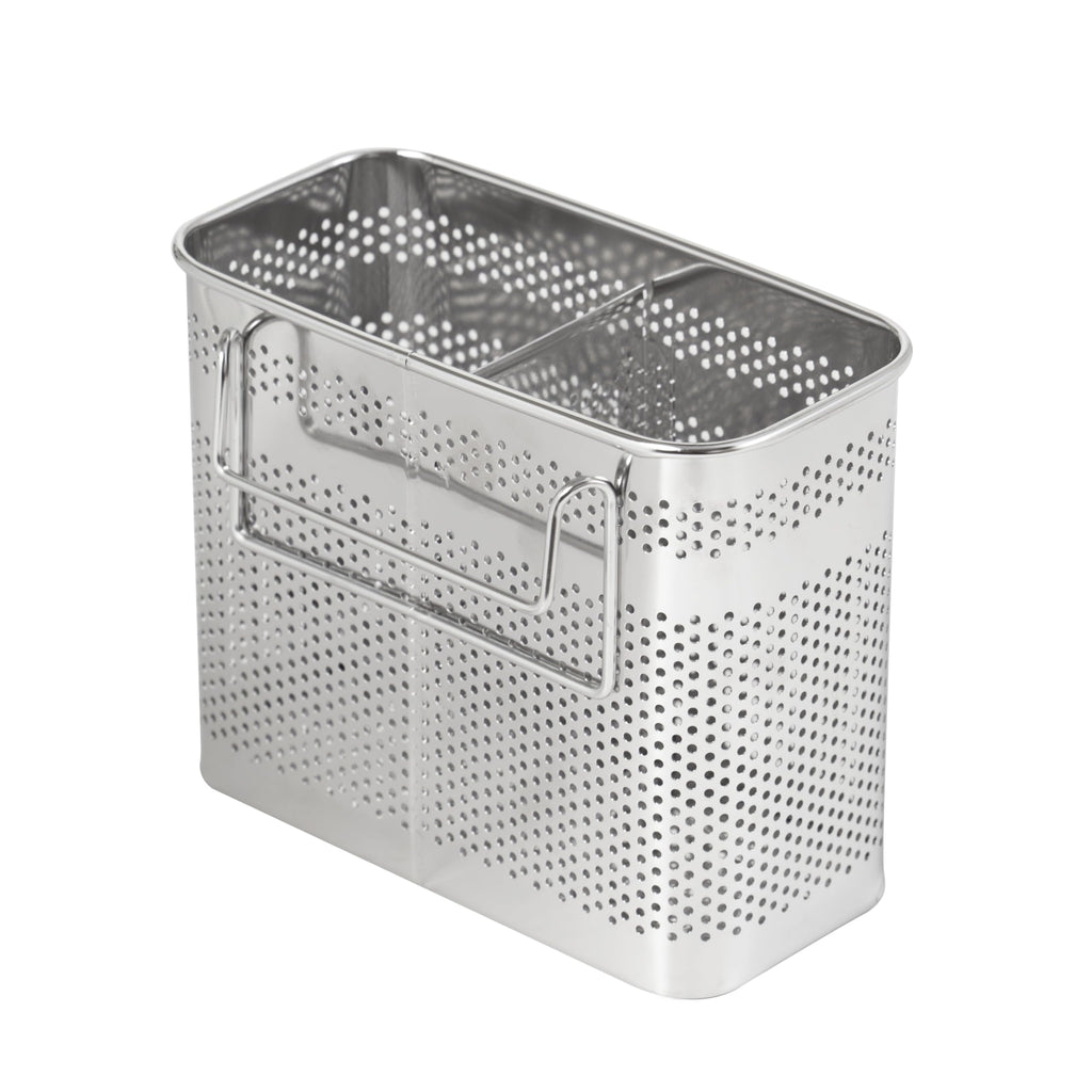 HOME&I Silverware Drying Basket, Kitchen Sink Utensil Holder Replacement,Thin Dish Drying Rack Countertop Organizer Stainless Steel 304 Flatware Cutlery Caddy Hold for Dish Drainer(2 Compartments)